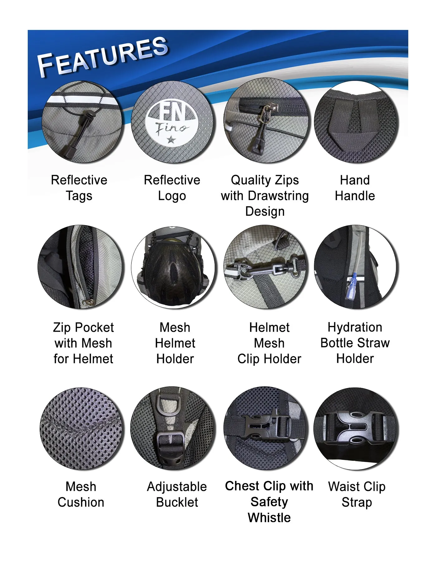Fino B4498 Tactical Outdoor & Cycling Hydration Water Backpack