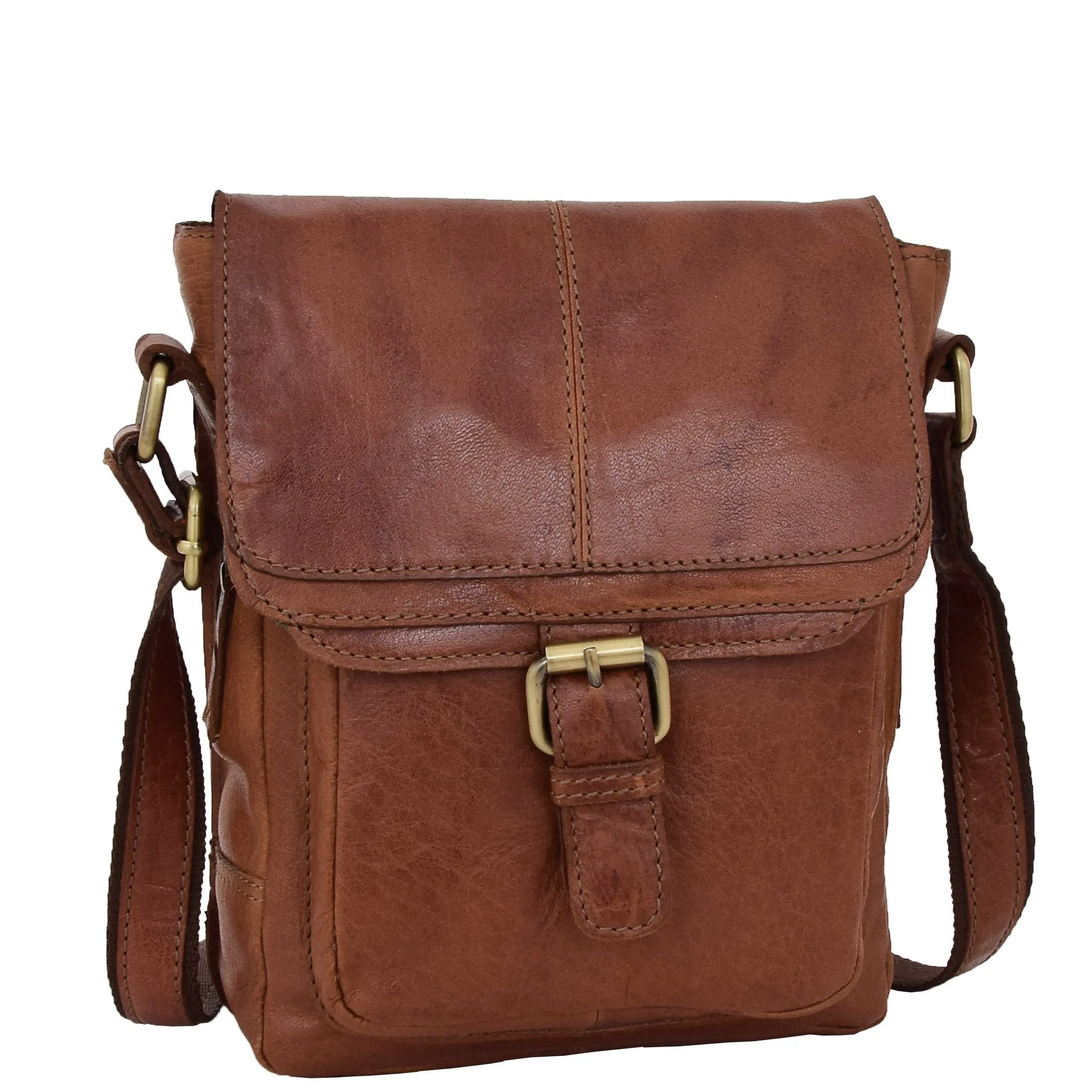 Genuine Tan Leather Bag Cross Body Vintage Flight Bag Tommy