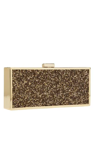 Gold Ariana Rock Crystal Hard Clutch