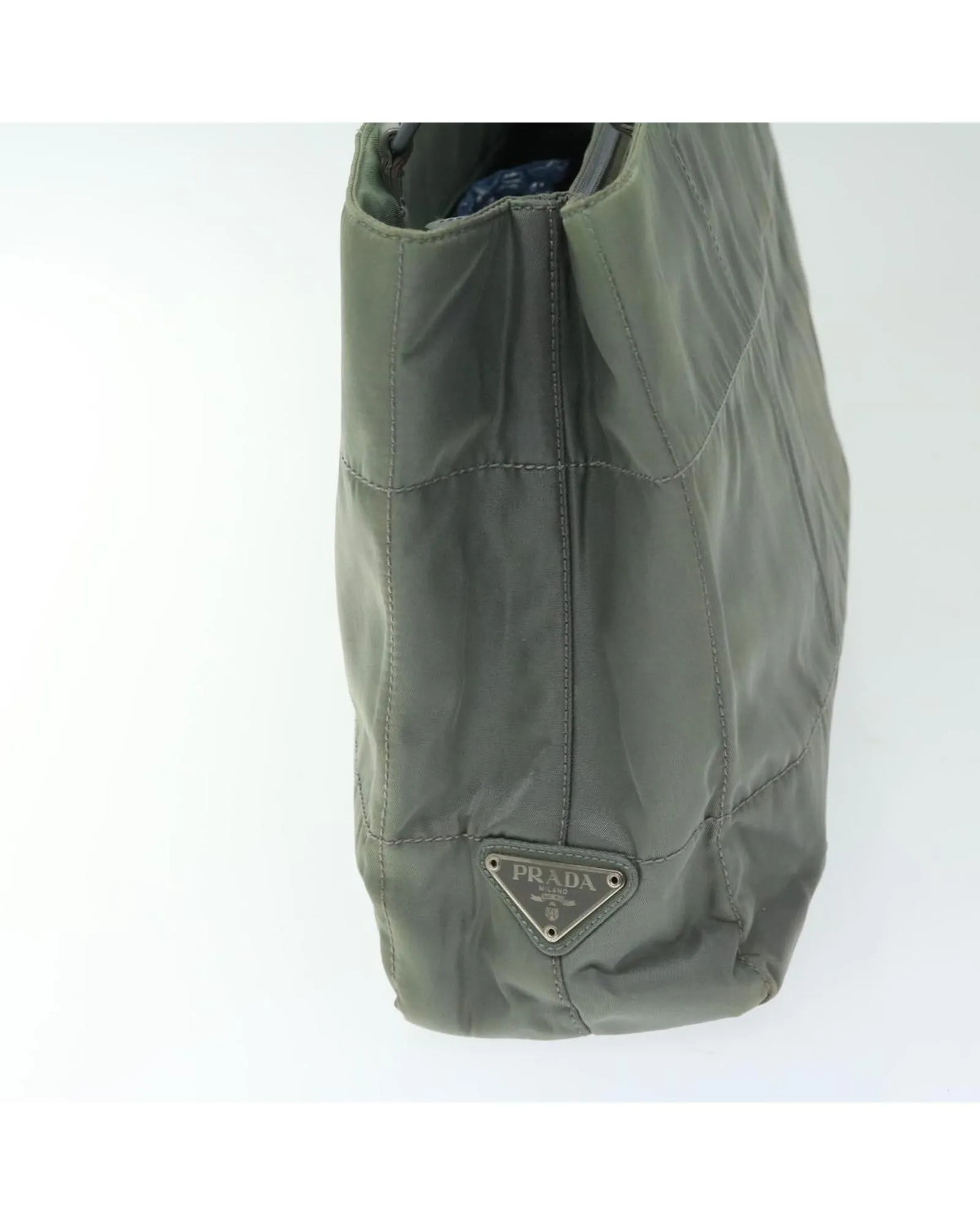Gray Nylon Tote Bag by a Luxury Designer