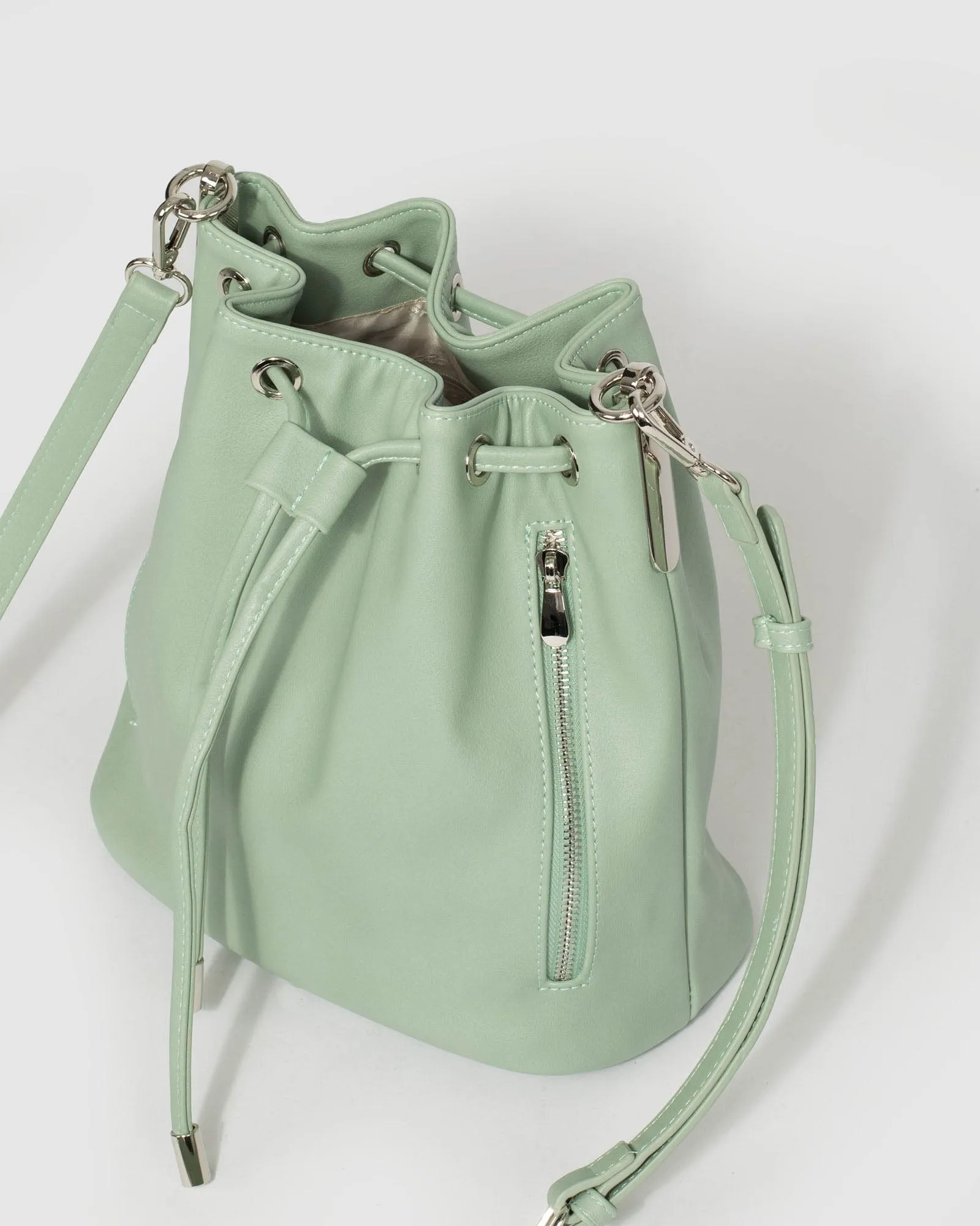 Green Giselle Hardware Bucket Bag