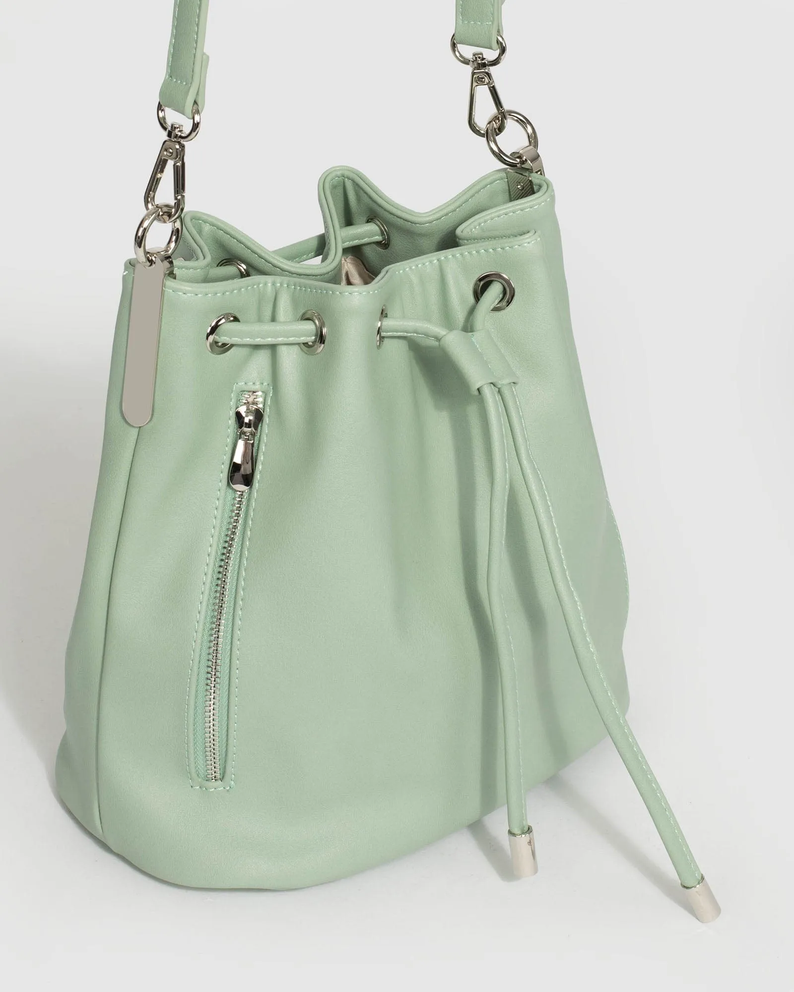 Green Giselle Hardware Bucket Bag