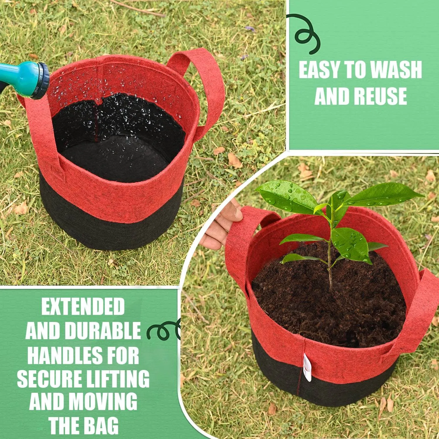 Greensheep Geo Fabric Grow Bags ( Red / Black )