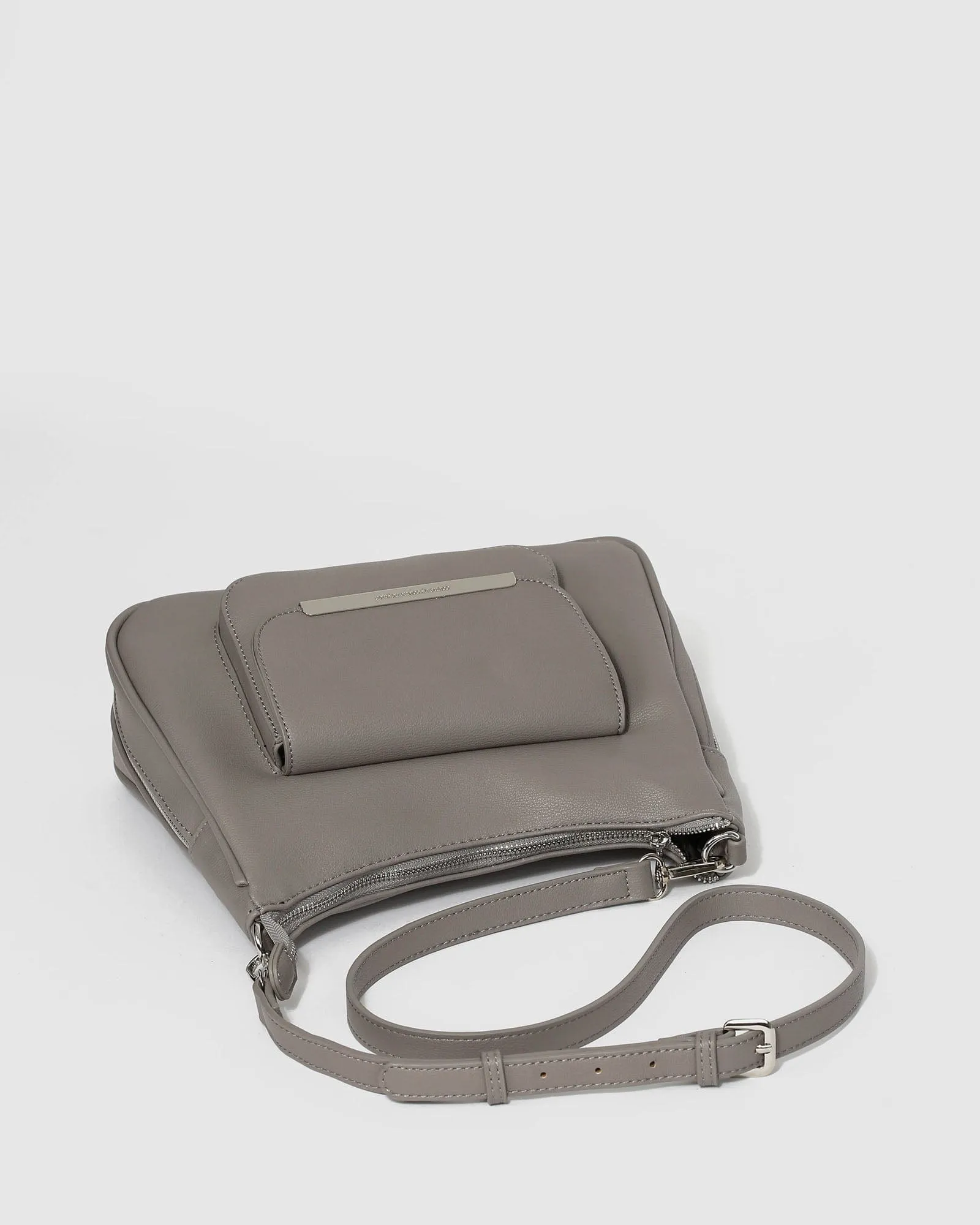 Grey Gina Zip Crossbody Bag