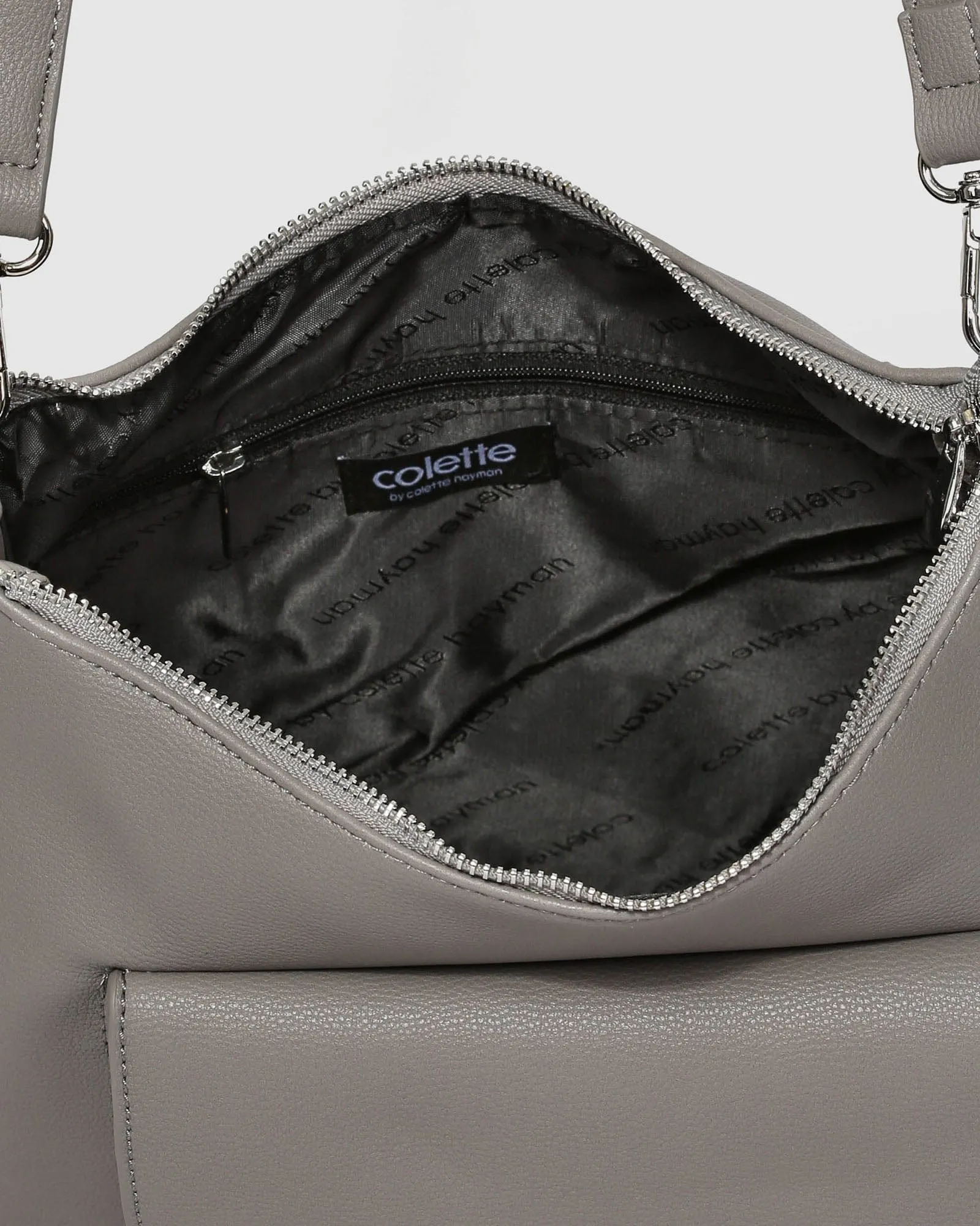 Grey Gina Zip Crossbody Bag