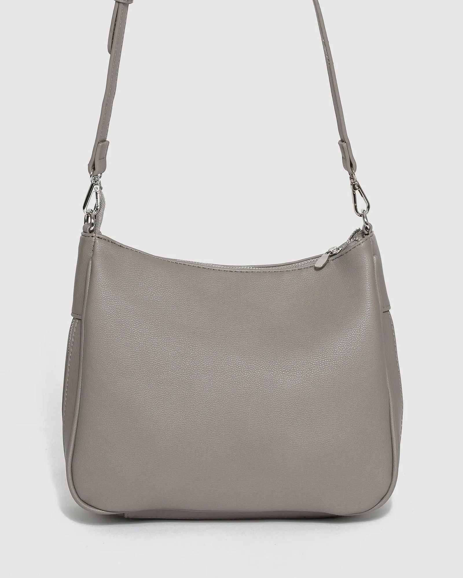 Grey Gina Zip Crossbody Bag