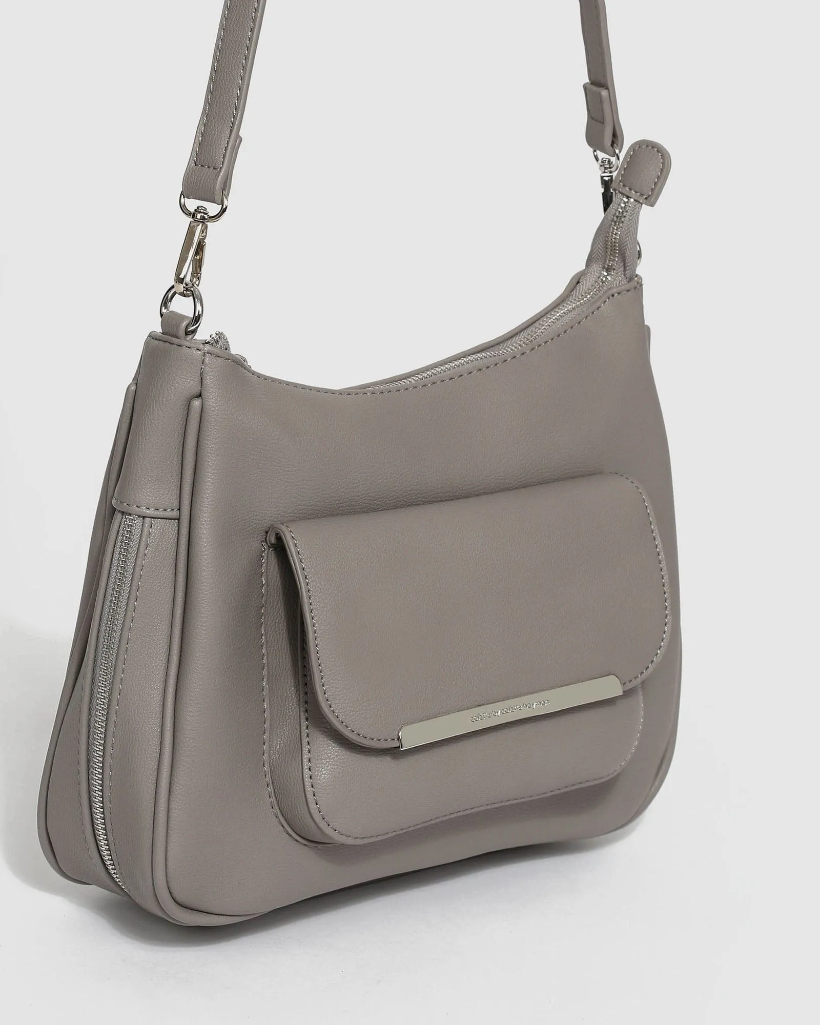 Grey Gina Zip Crossbody Bag