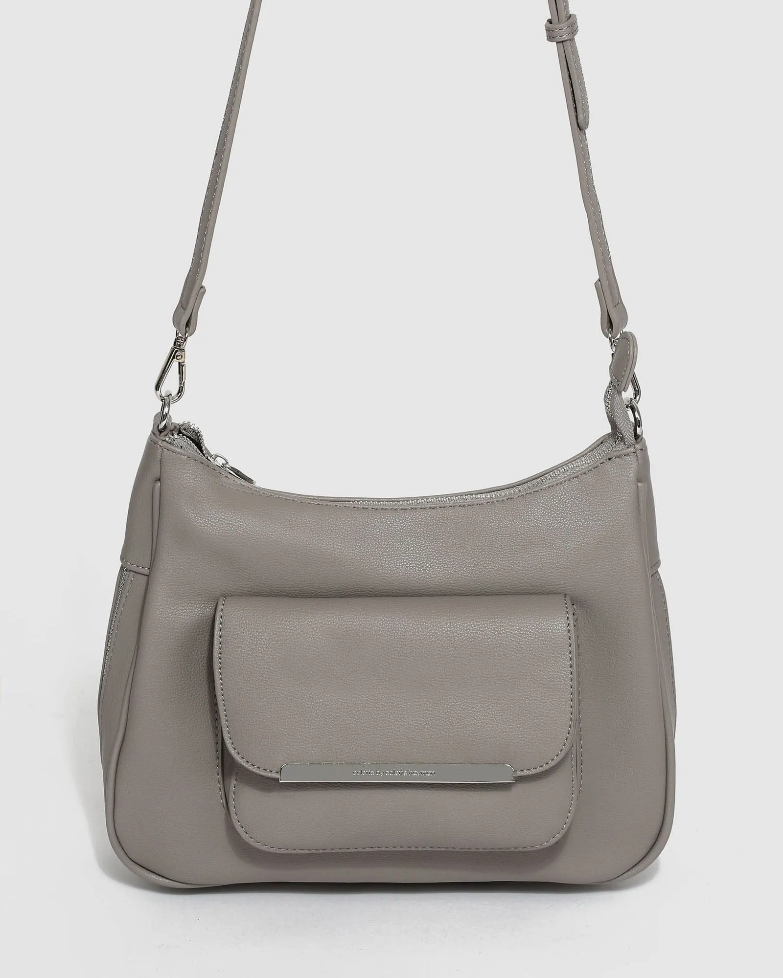 Grey Gina Zip Crossbody Bag