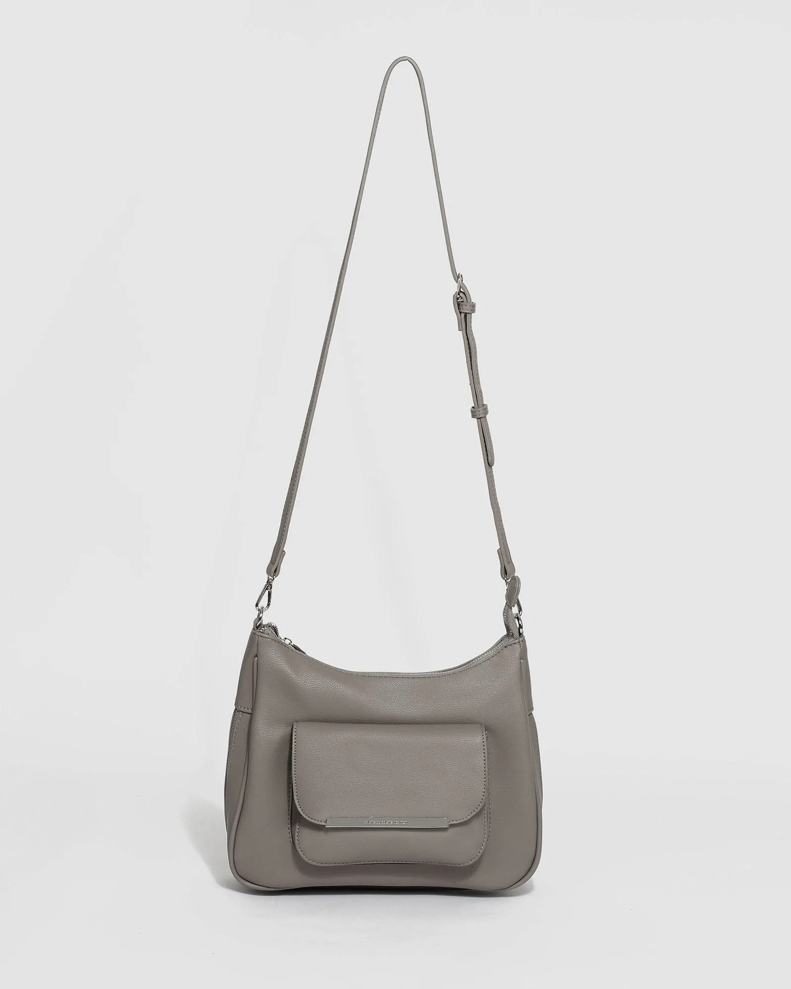 Grey Gina Zip Crossbody Bag