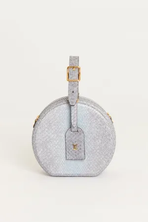 Grey Python Petite Boite Preloved Round Trunk Bag