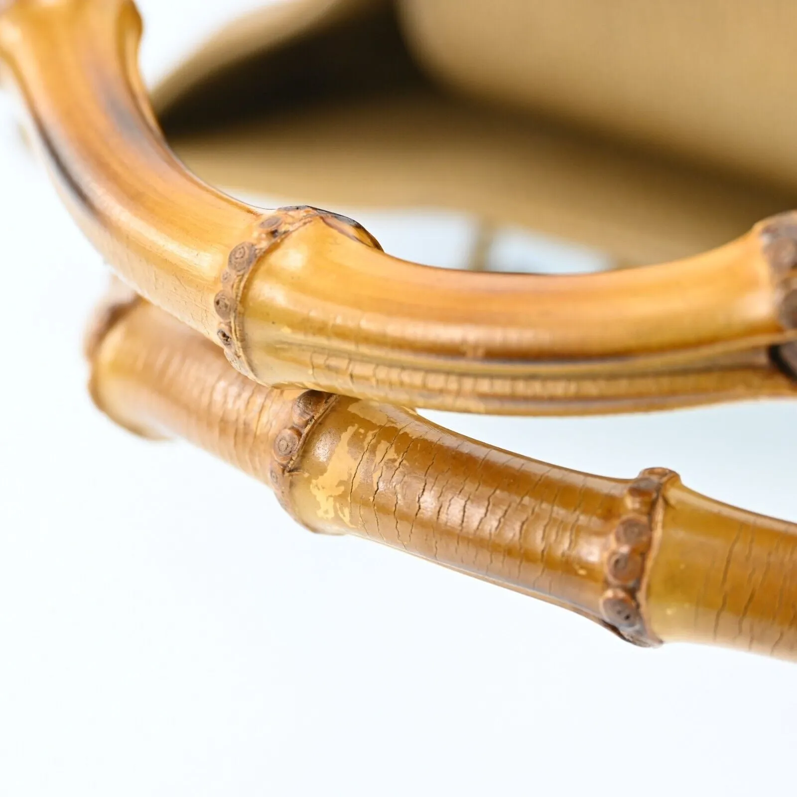 Gucci Bamboo Hand Bag Suade Leather