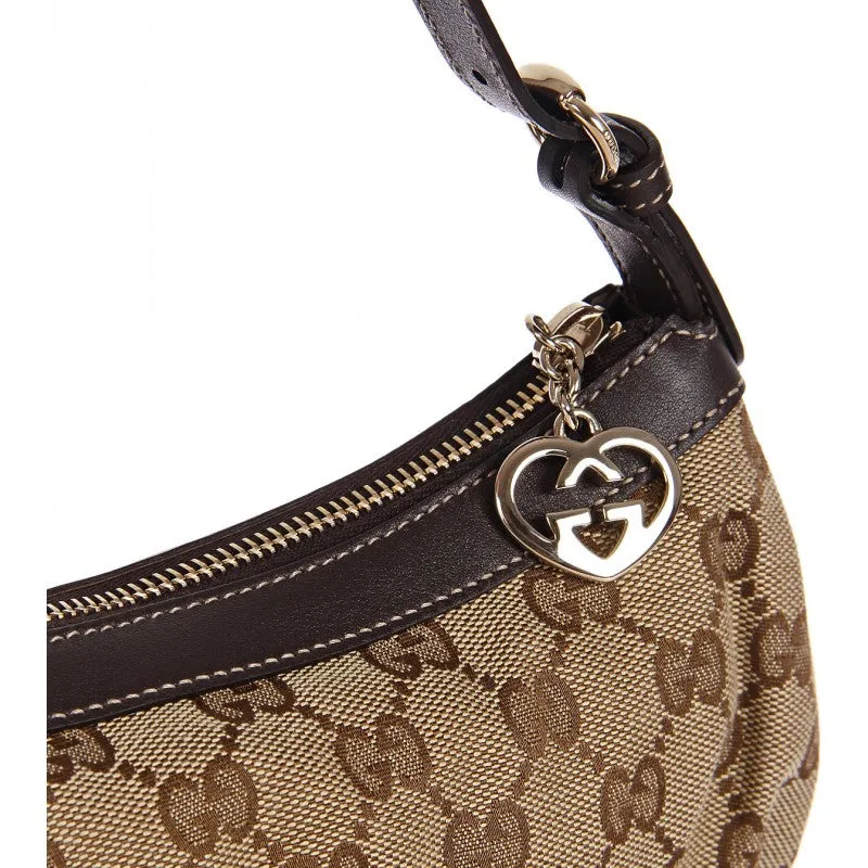 Gucci Beige & ebony GG canvas heart G bag