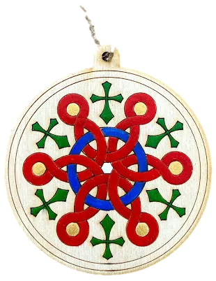 Hand-Painted Wooden Ornaments "Rosette Series"