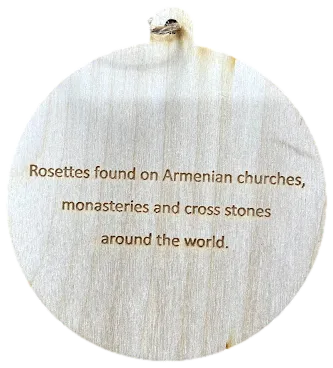 Hand-Painted Wooden Ornaments "Rosette Series"