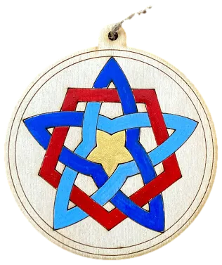 Hand-Painted Wooden Ornaments "Star Series"