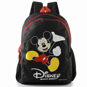 Heart Home Polyester Waterproof Disney Mickey Mouse Print Backpack|Sturdy School Bag For Kids,14 Inch (Black)
