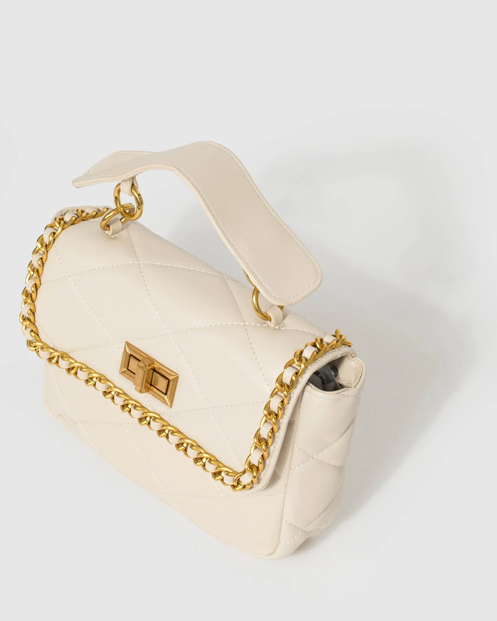Ivory Yolanda Quilted Crossbody Bag
