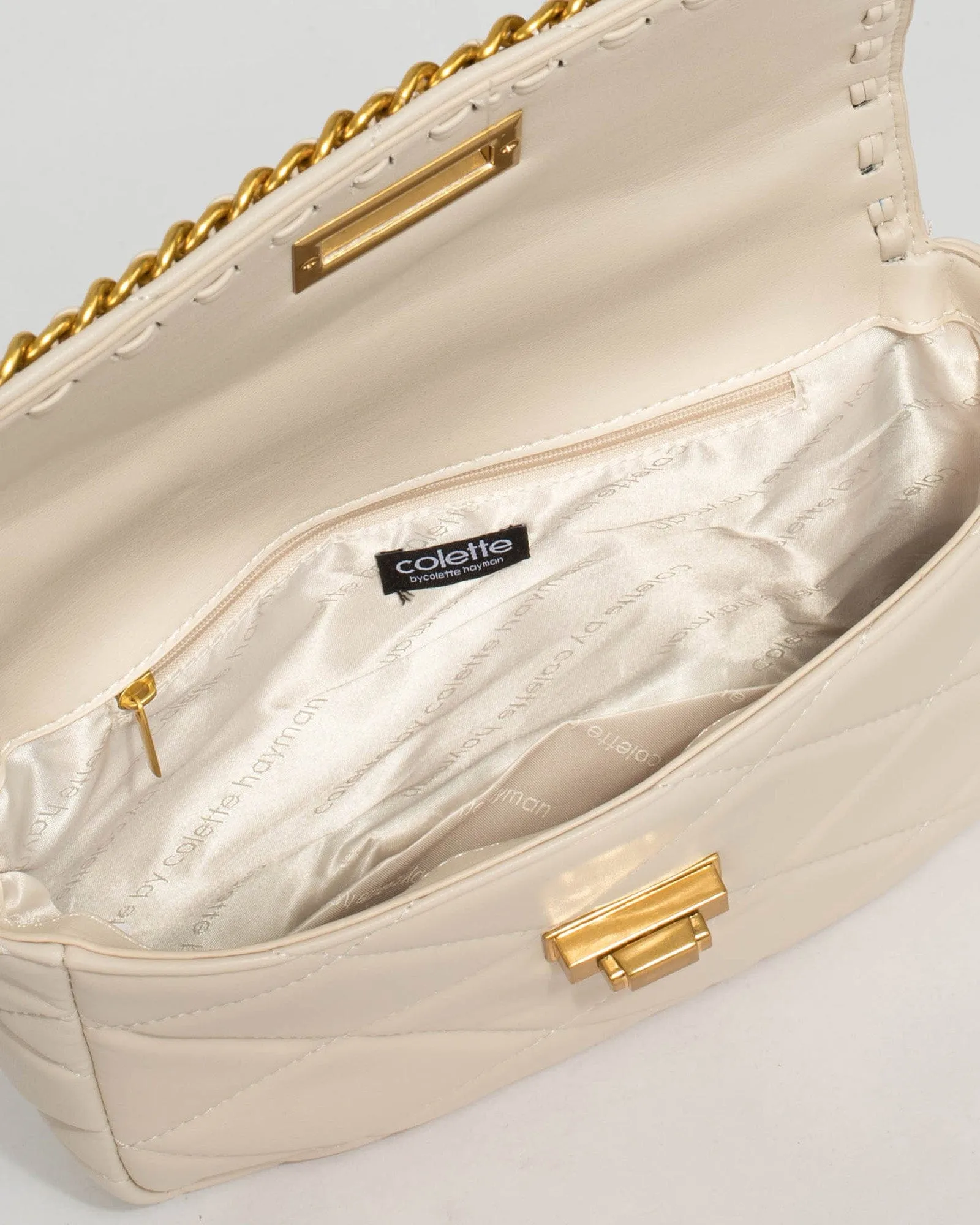 Ivory Yolanda Quilted Crossbody Bag