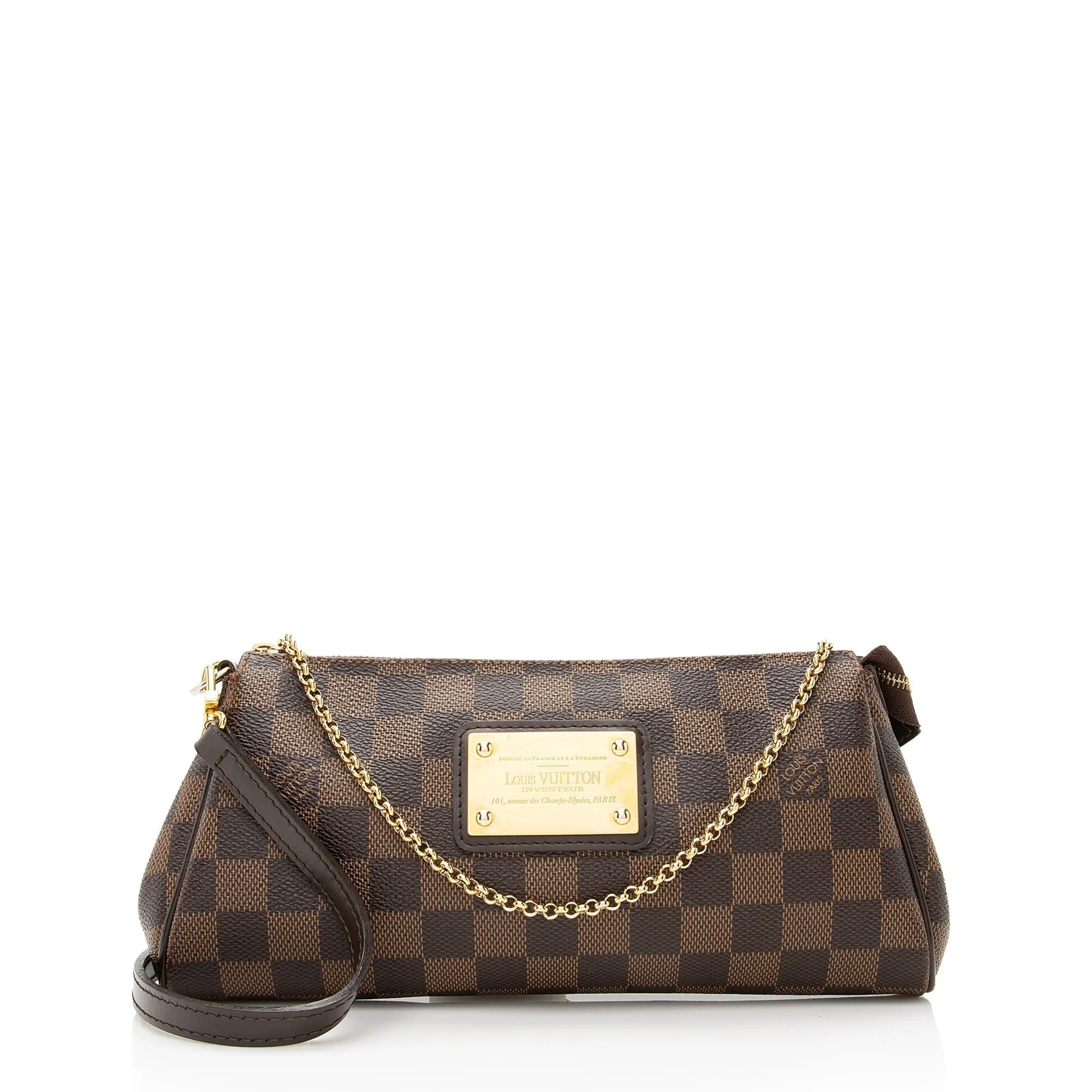 Louis Vuitton Damier Ebene Eva Clutch (SHF-22505)