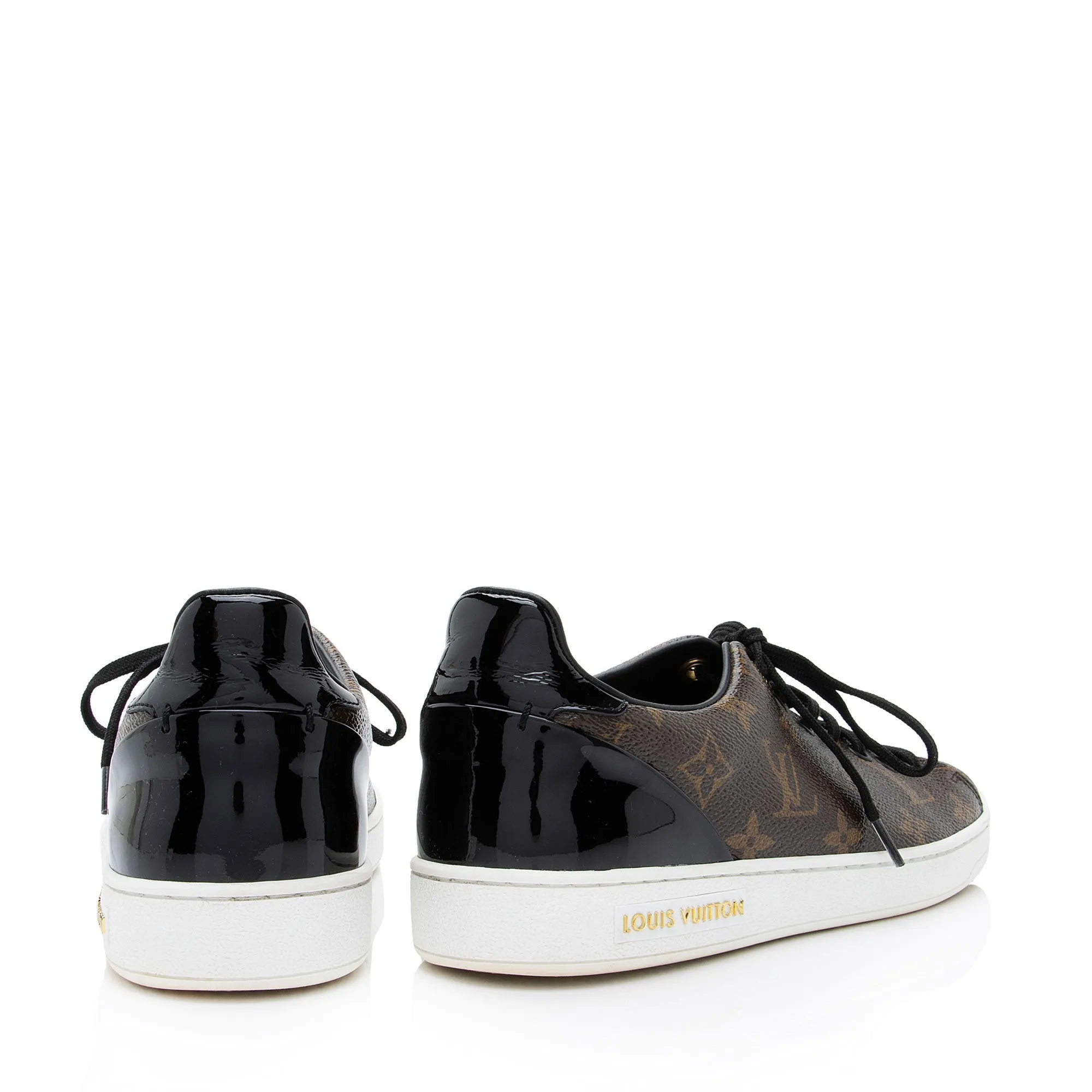 Louis Vuitton Monogram Canvas Patent Leather Front Row Sneakers - Size 8.5 / 38.5 (SHF-xaOyH3)