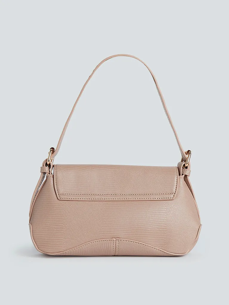 LOV Dusty Pink Crocodile Pattern Sling Bag