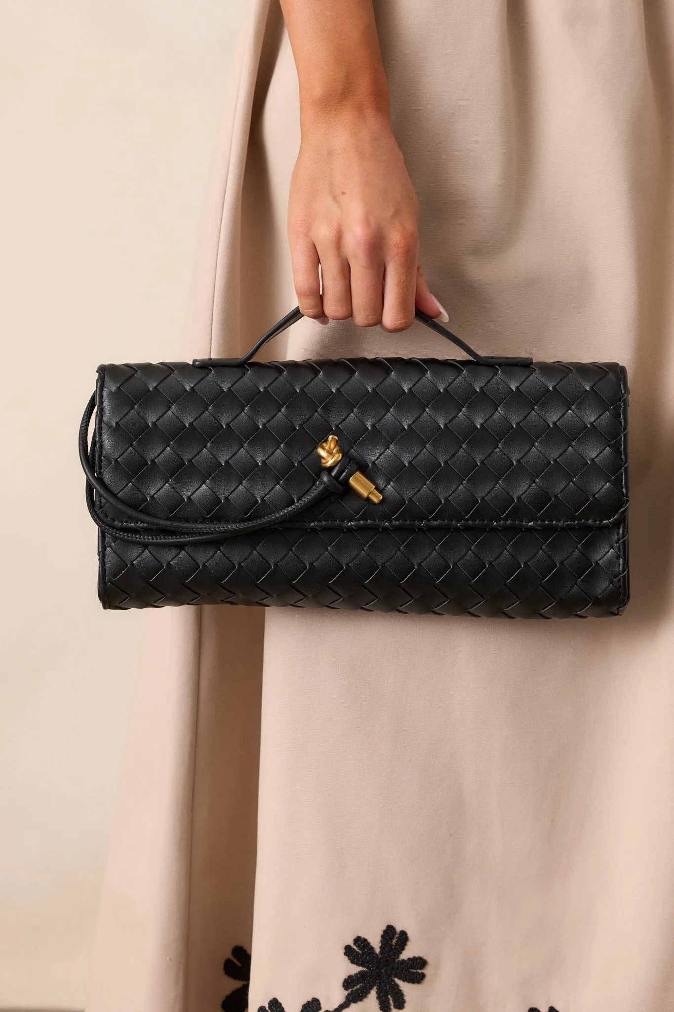 Midnight Sun Black Woven Clutch