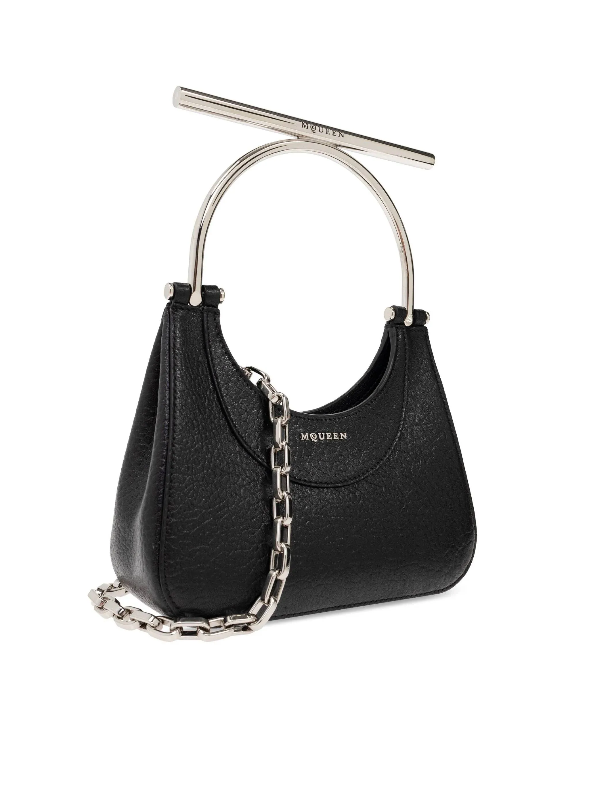 Mini T-bar Black Leather Bag