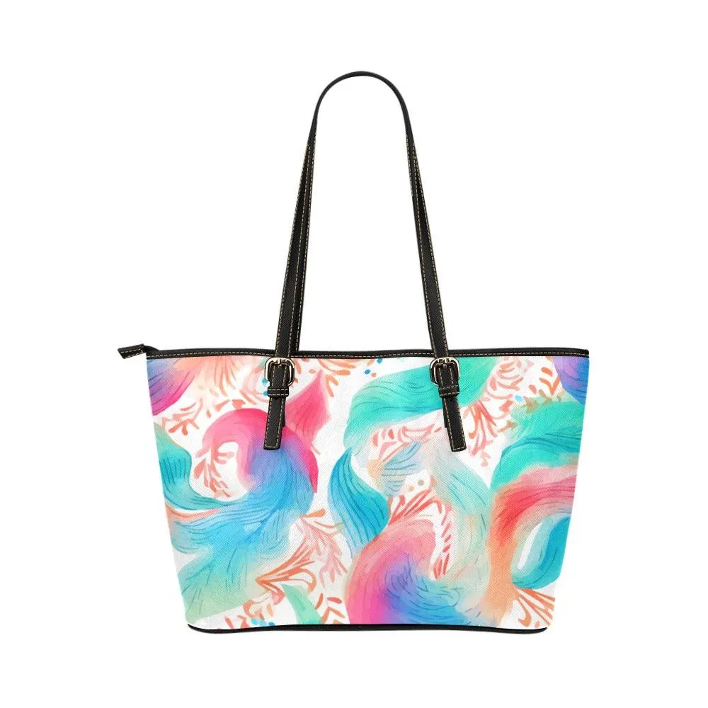 Miniaday Designs PInk Paisley PU Leather Handbag/ Tote Bag (Model 1651) (Big)