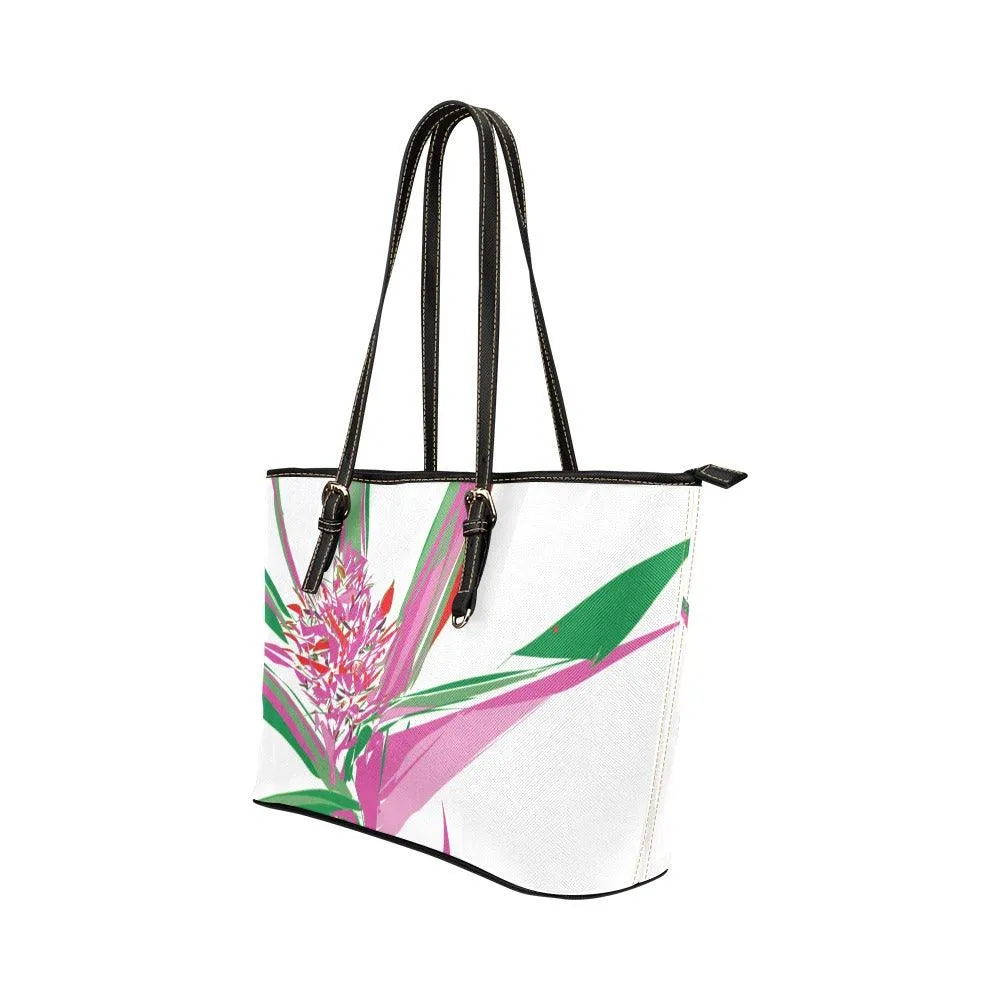 Miniaday Designs Pink Pineapple Handbag/PU Leather Tote Bag (Model 1651)