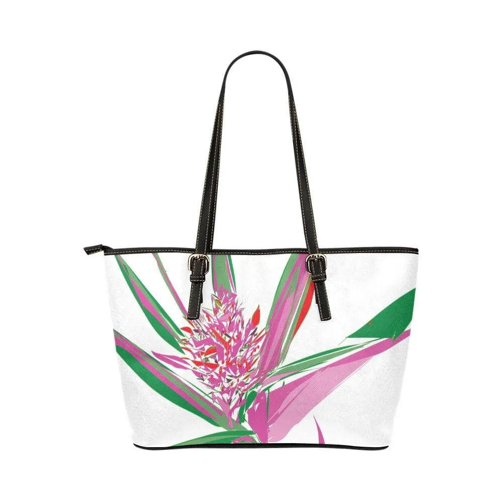Miniaday Designs Pink Pineapple Handbag/PU Leather Tote Bag (Model 1651)