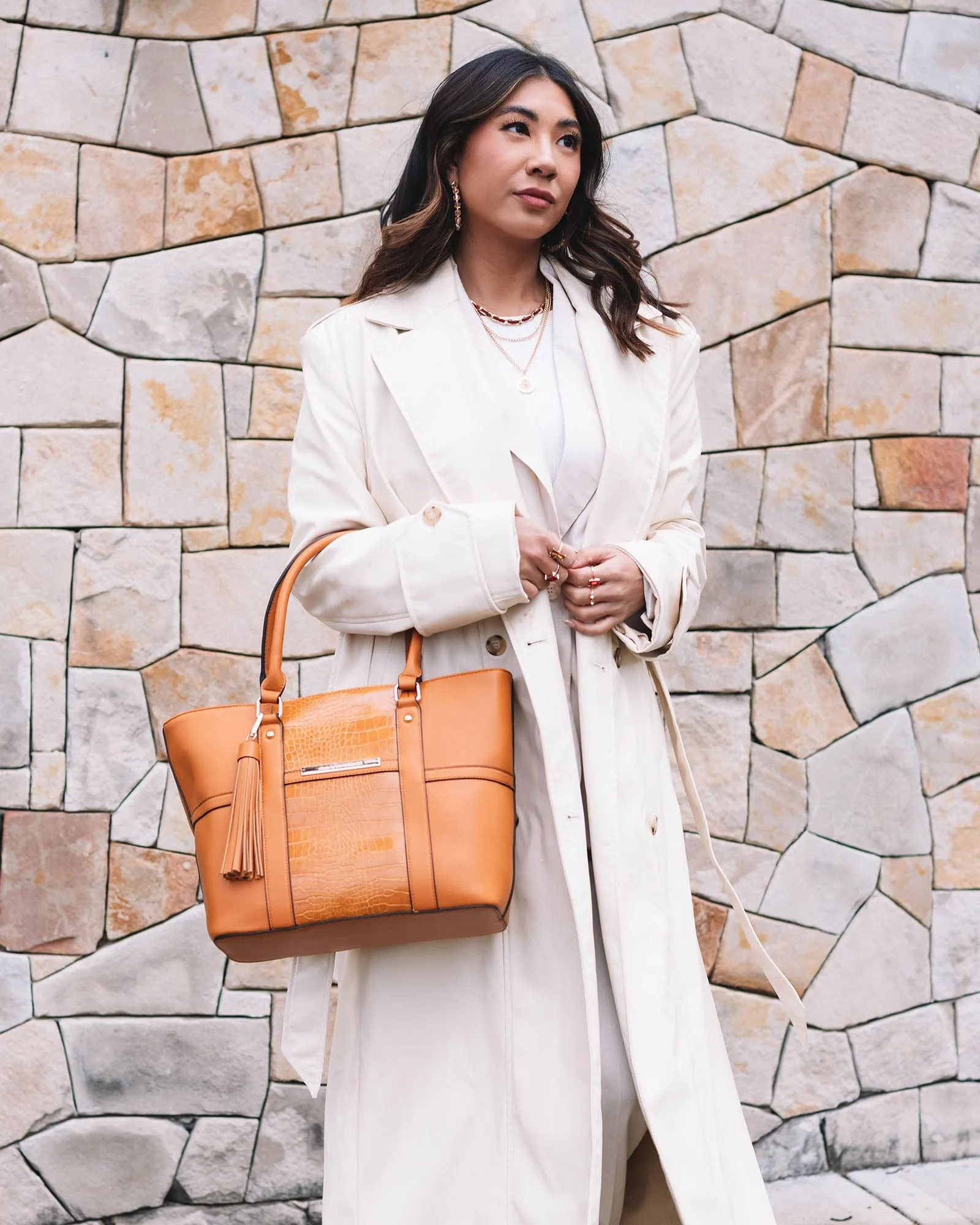Mustard Rabiah Tassel Tote Bag