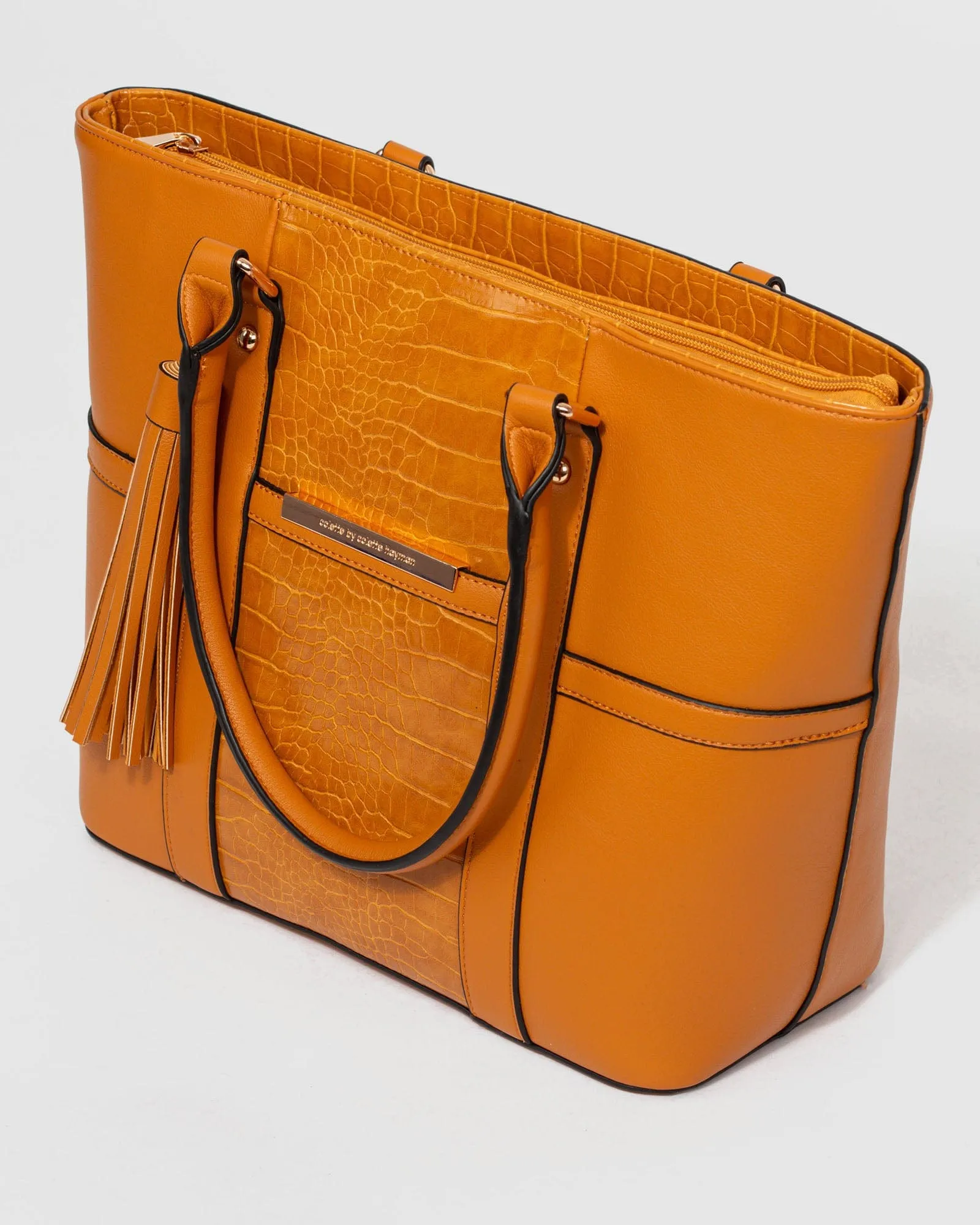 Mustard Rabiah Tassel Tote Bag