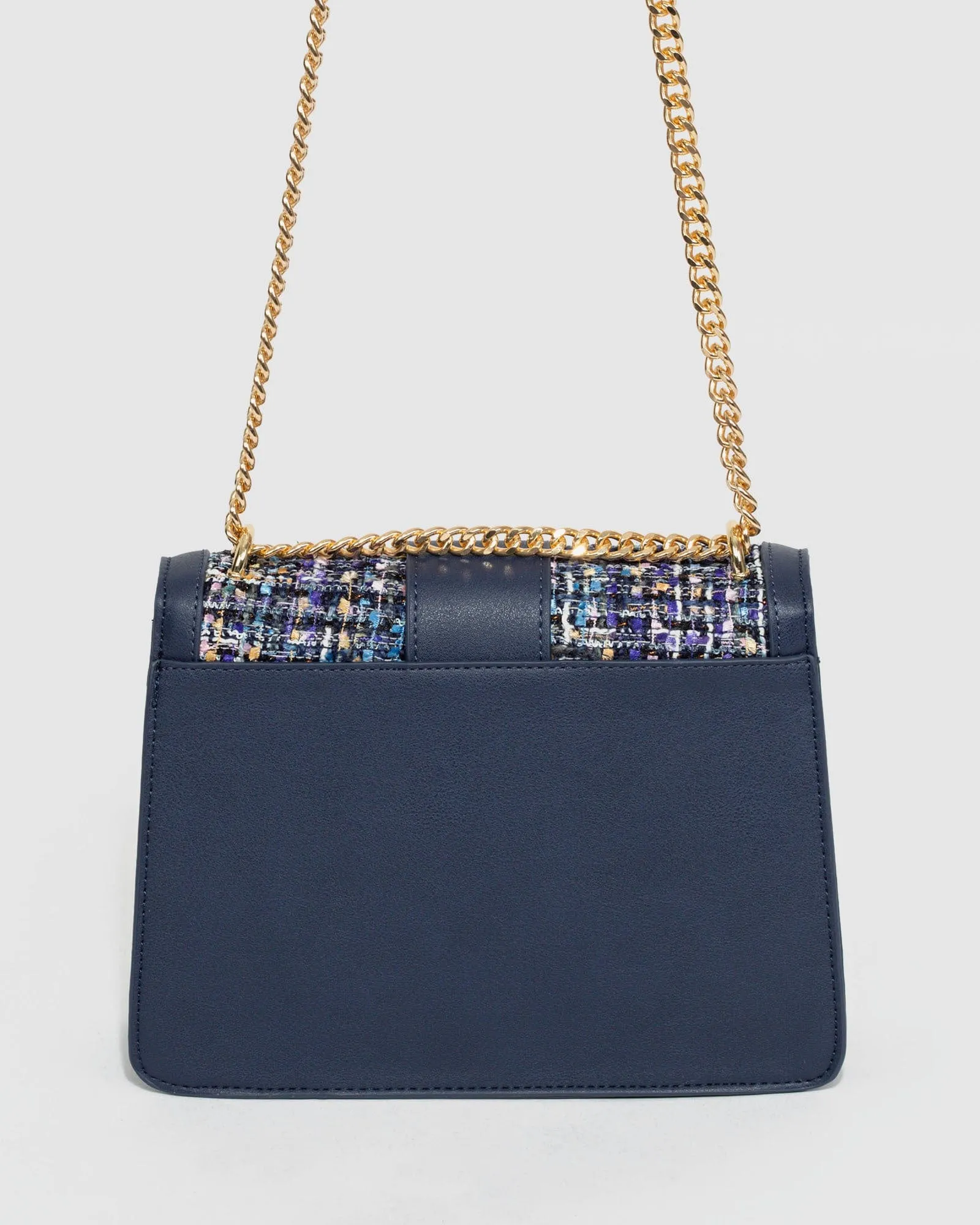 Navy Blue Small Panel Crossbody Bag