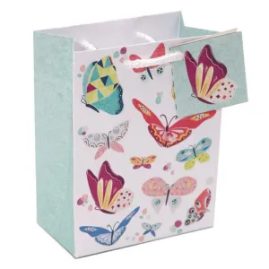 Pack of 6 - Butterfly Design Party Gift Bags 14 x 6 x 11cm (Pk6)