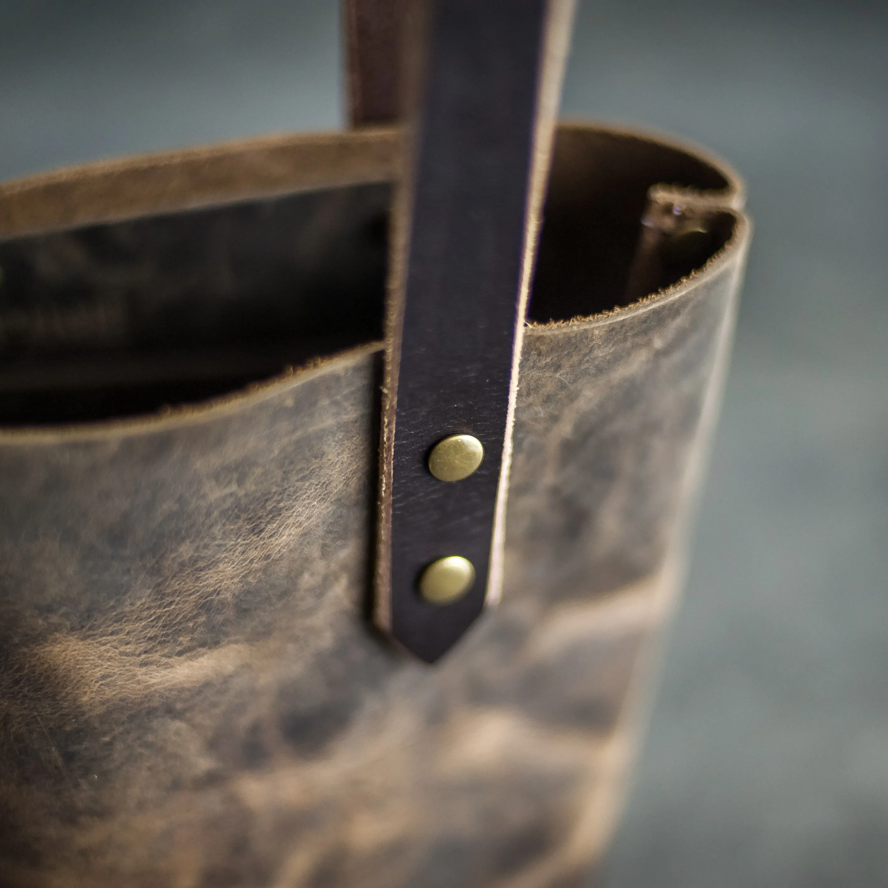 Personalized Leather Strap Closure Tote Bag