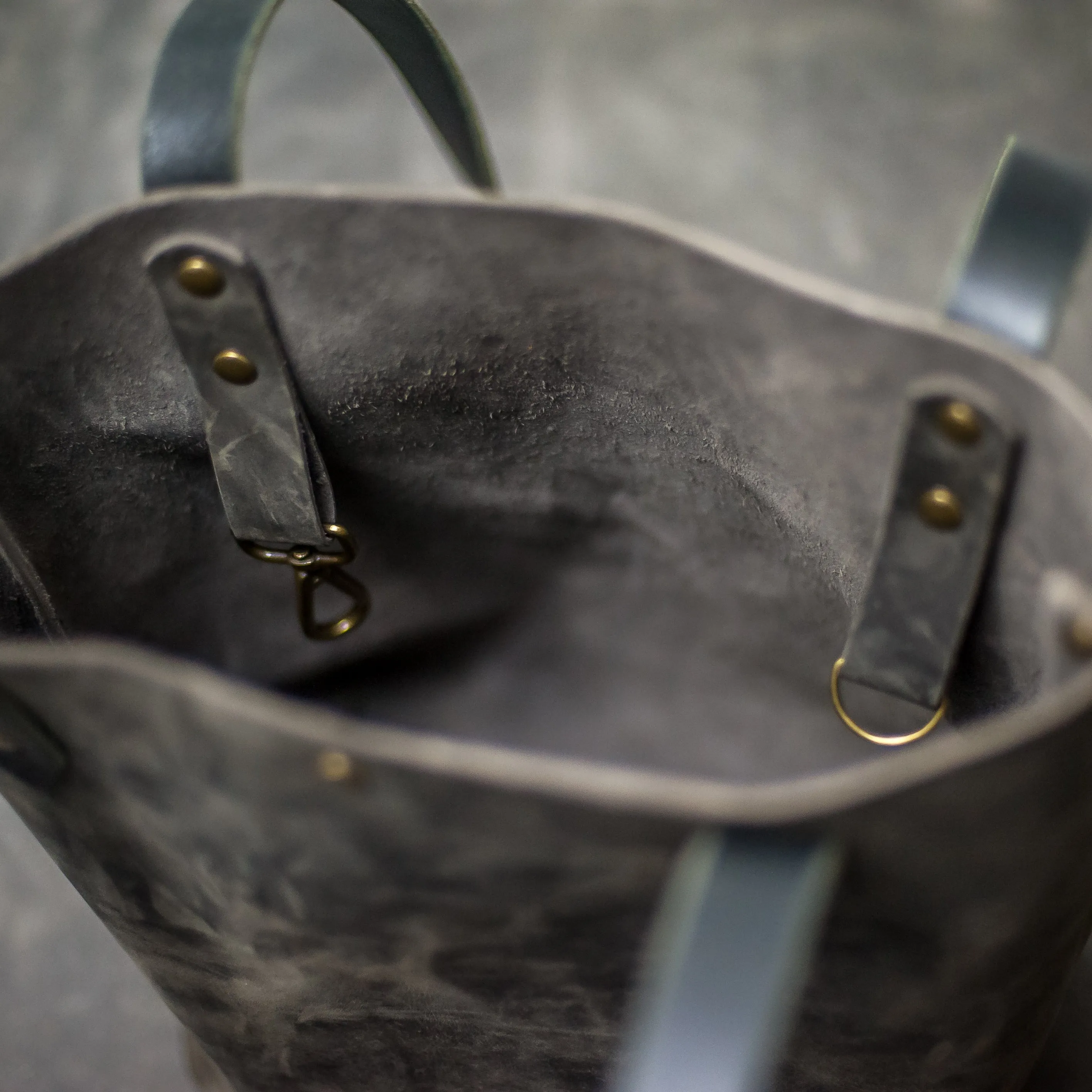 Personalized Leather Strap Closure Tote Bag