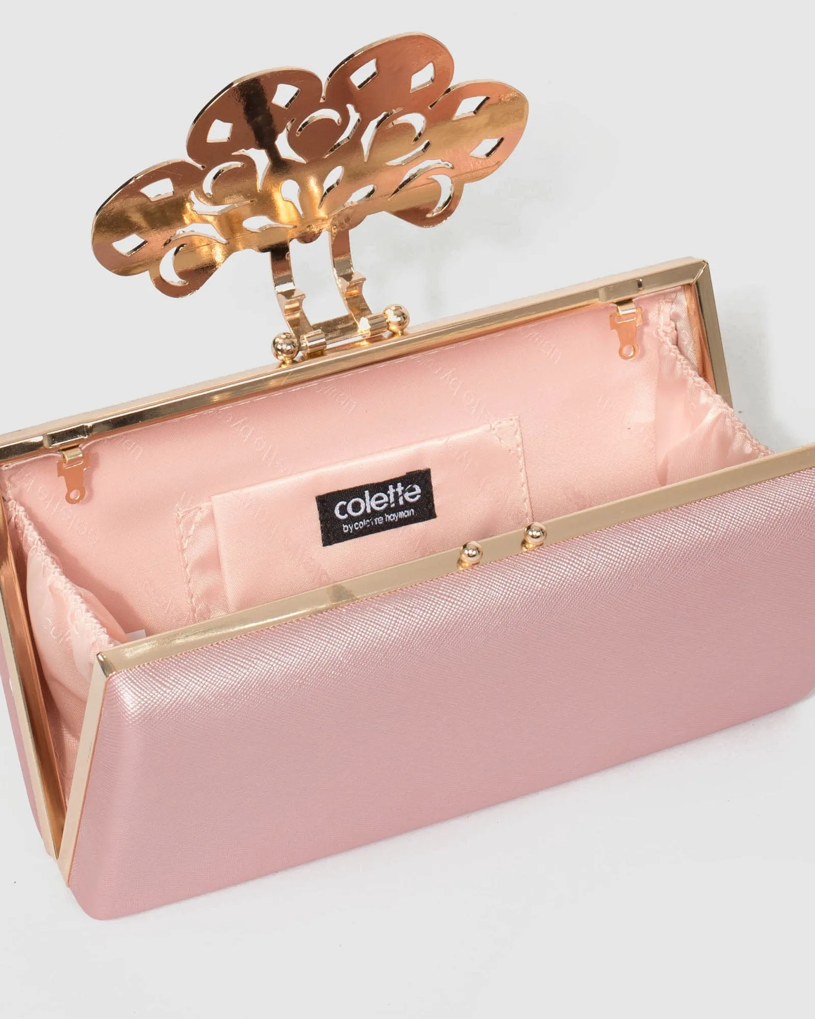 Pink Quinn Clip Clutch Bag