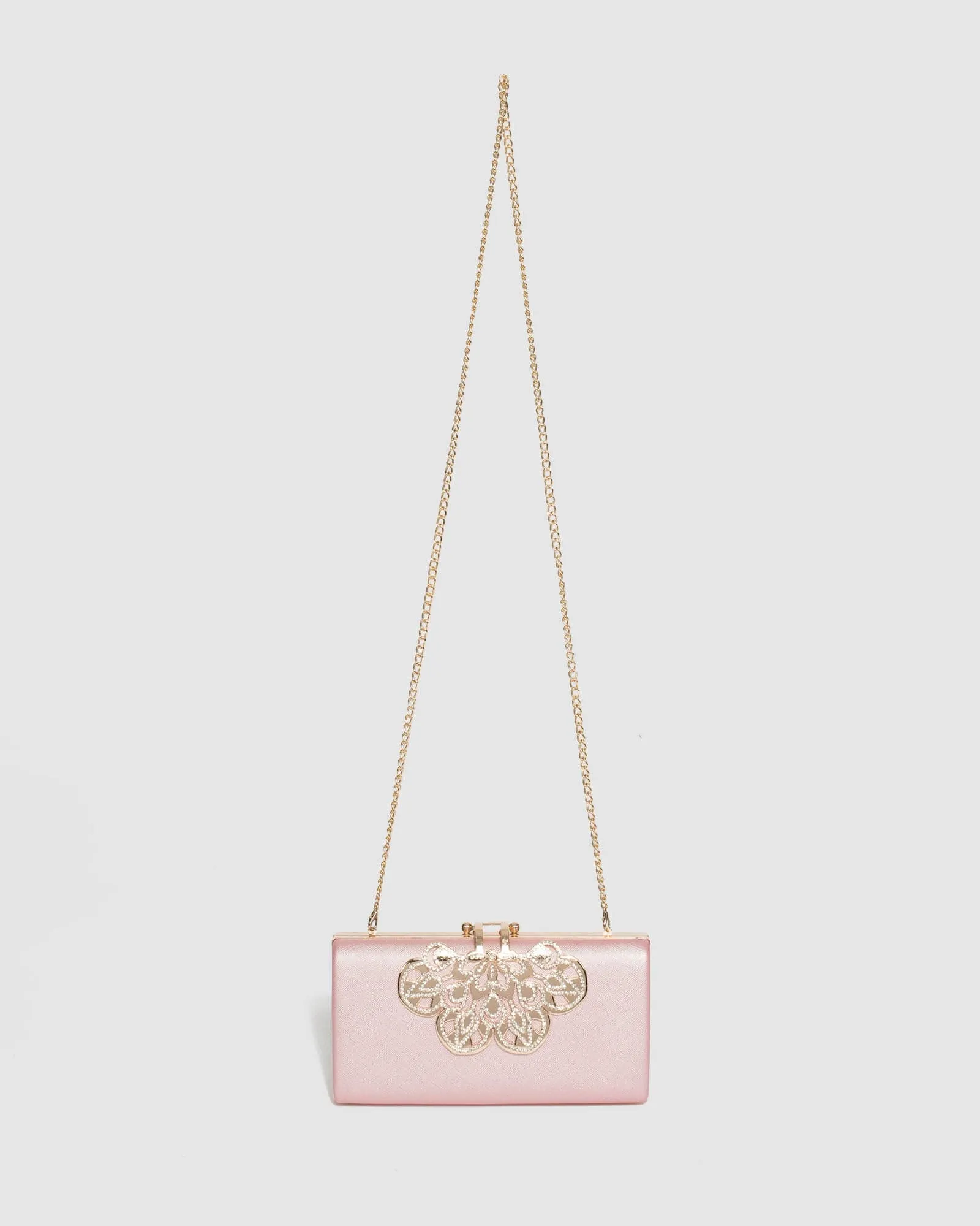 Pink Quinn Clip Clutch Bag