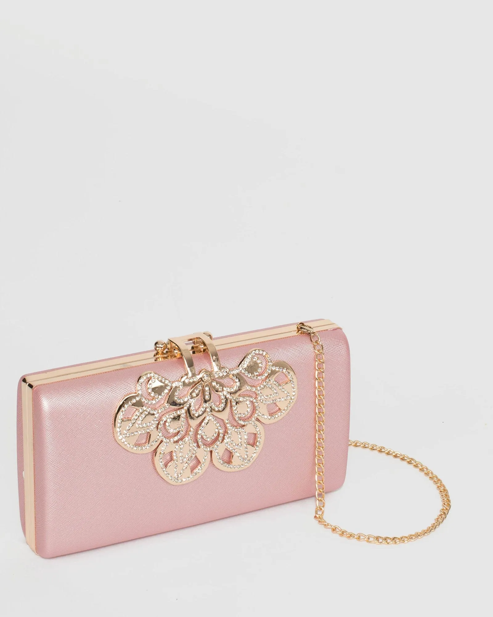 Pink Quinn Clip Clutch Bag