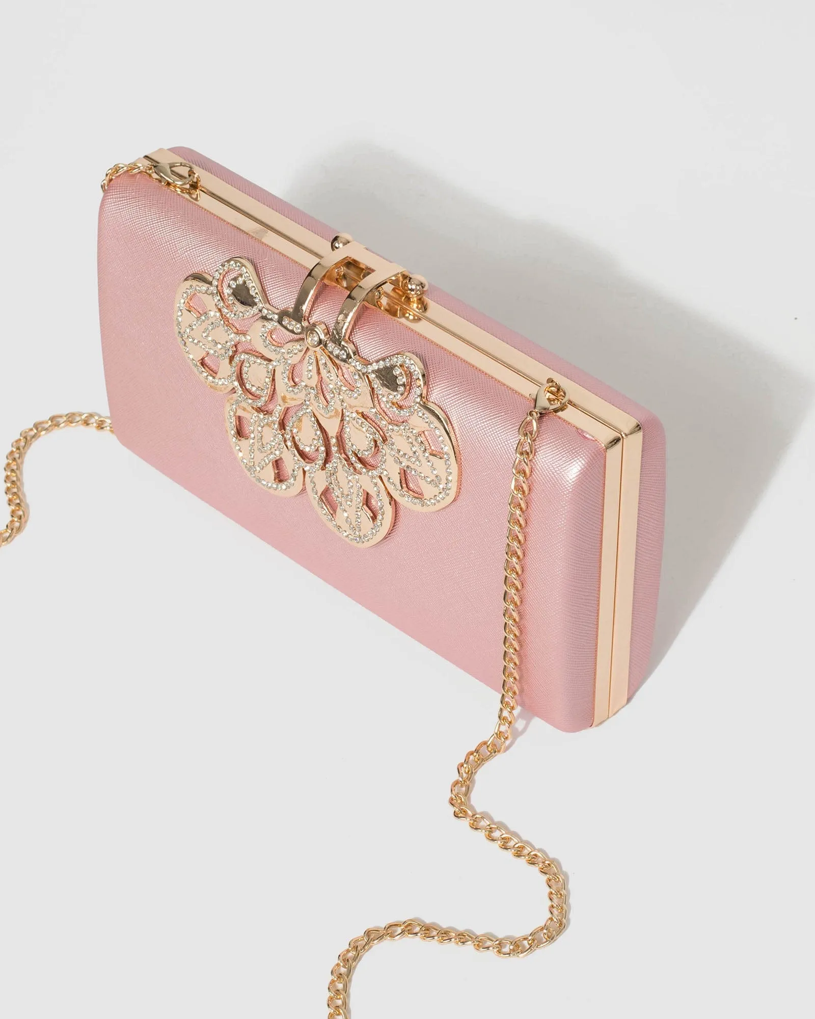 Pink Quinn Clip Clutch Bag