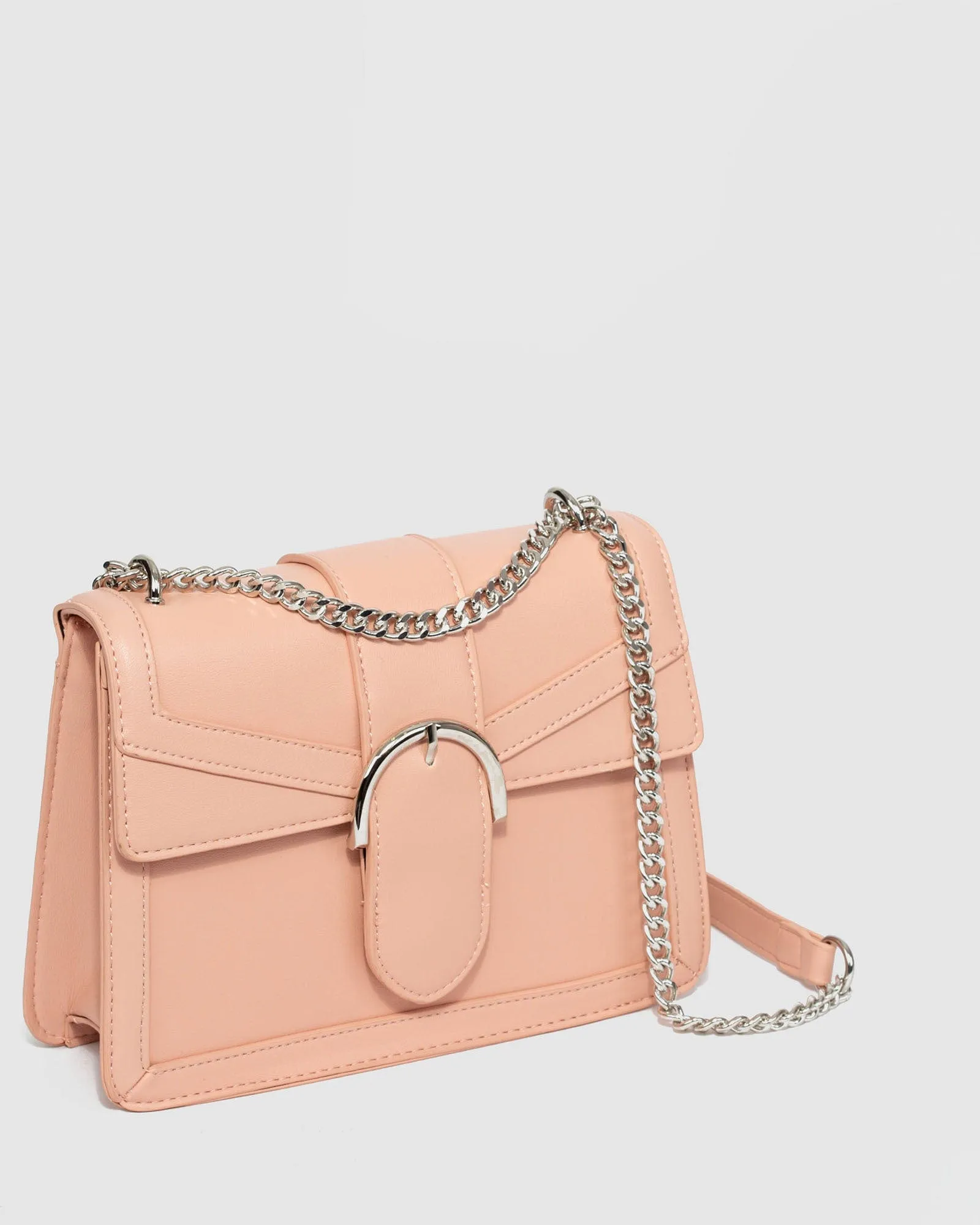Pink Small Panel Crossbody Bag