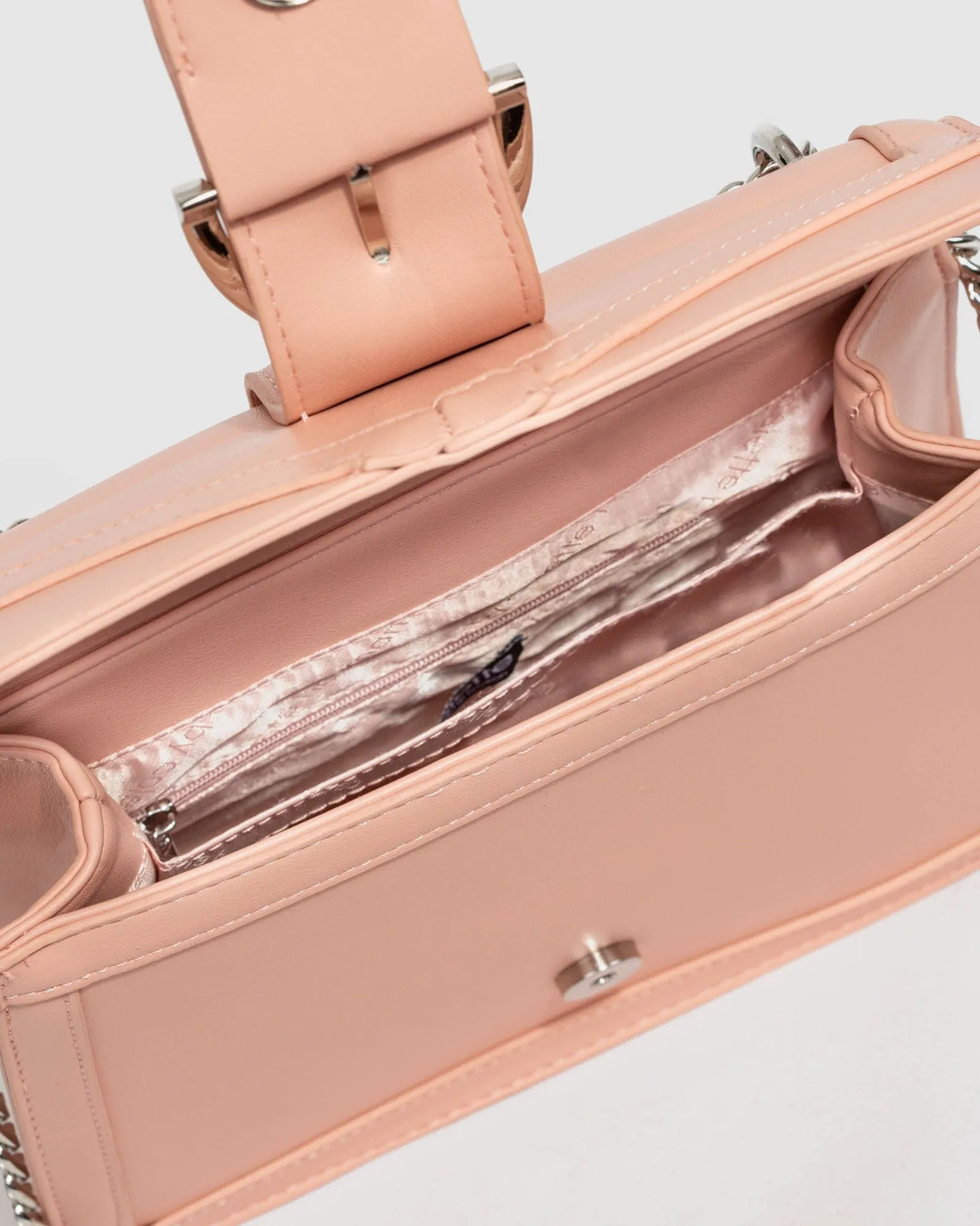Pink Small Panel Crossbody Bag