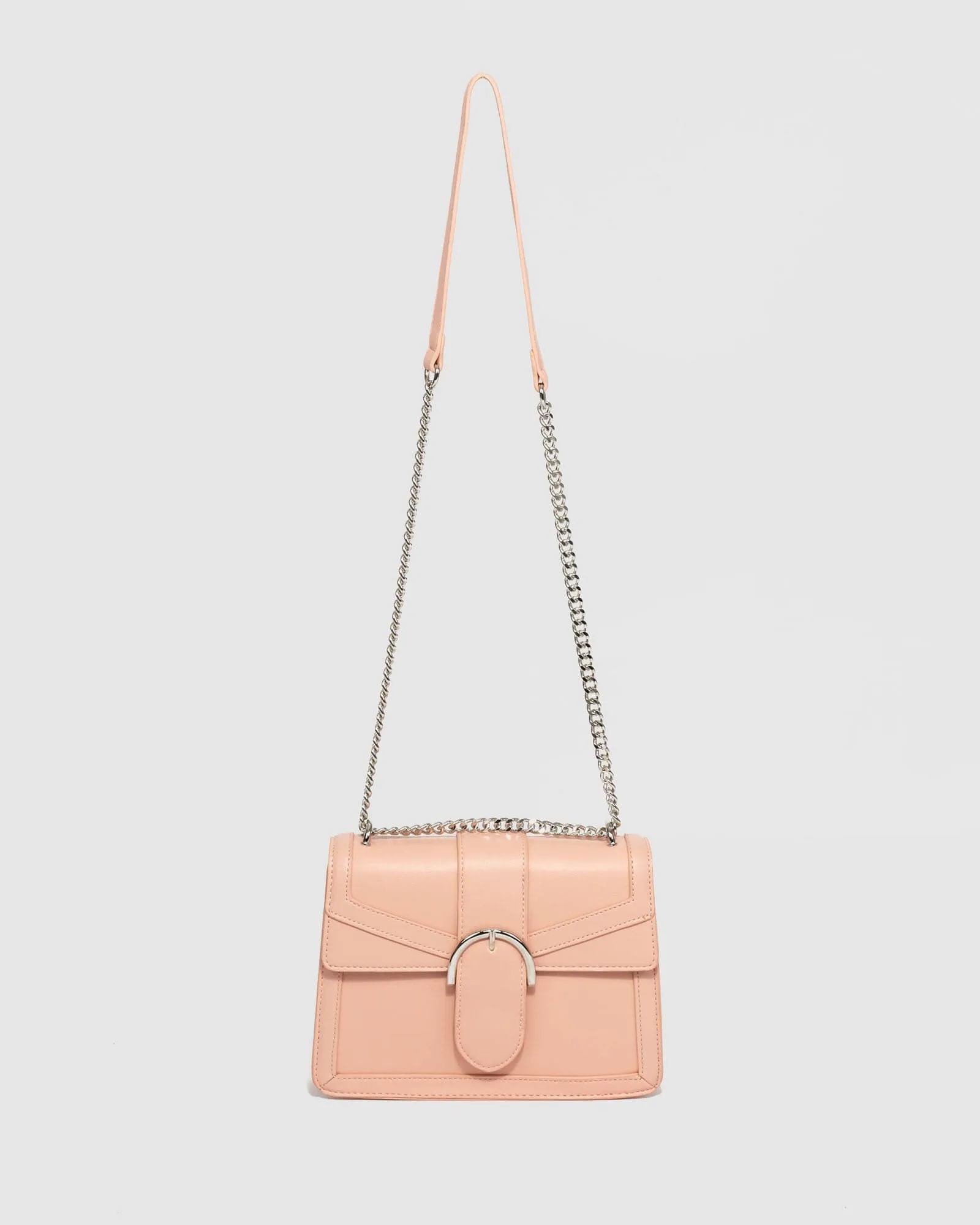 Pink Small Panel Crossbody Bag
