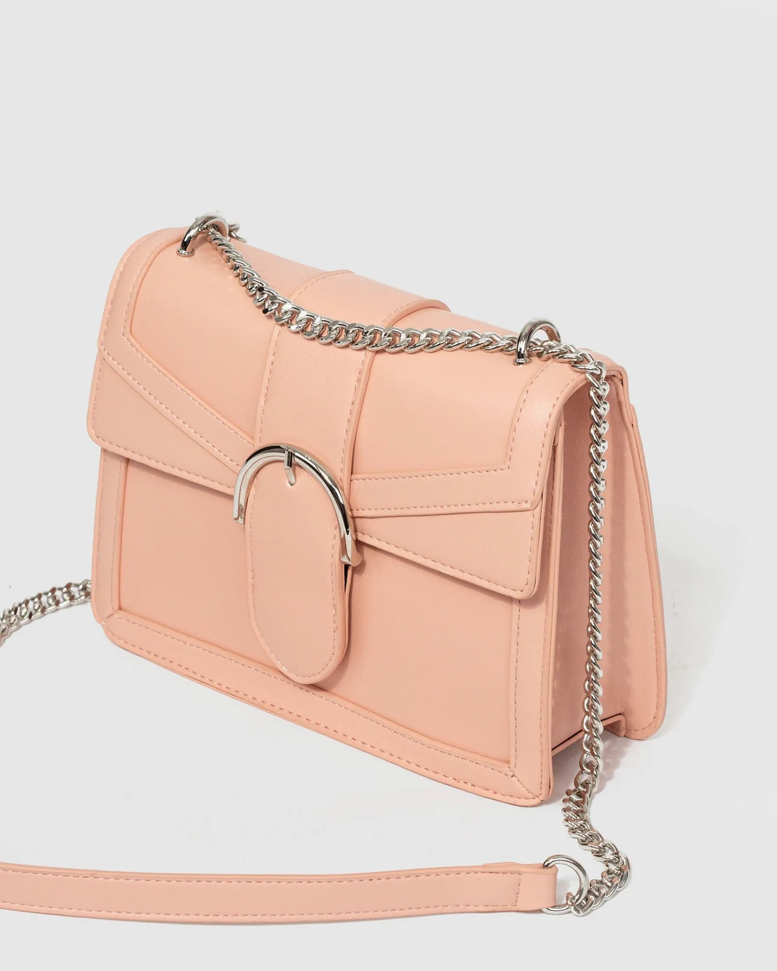 Pink Small Panel Crossbody Bag