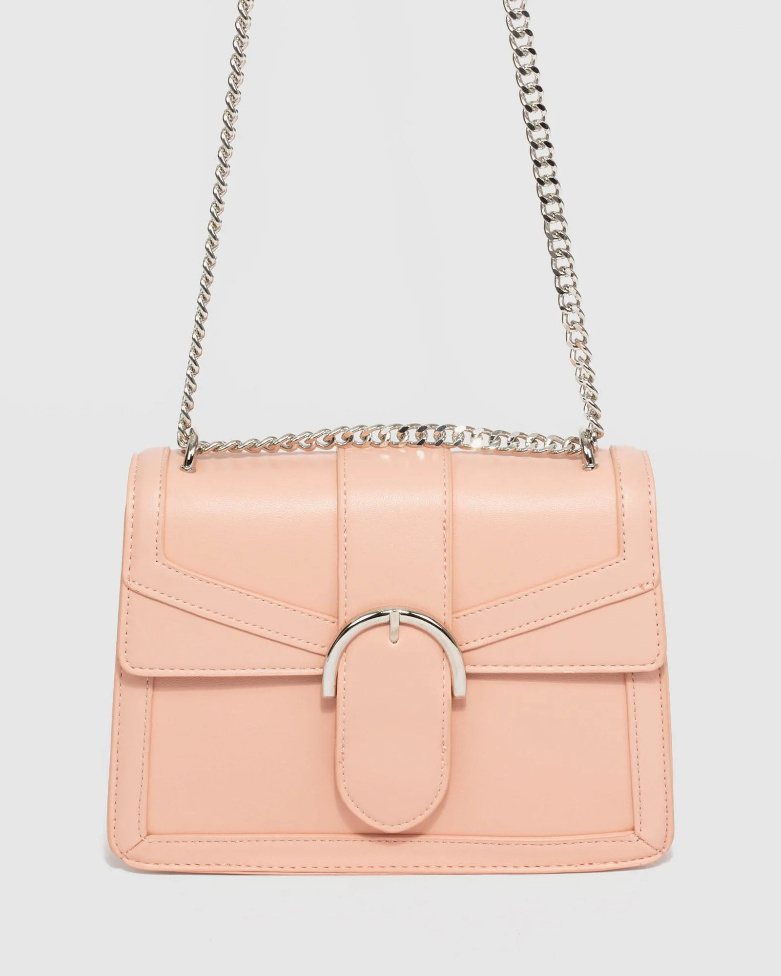 Pink Small Panel Crossbody Bag