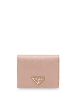 PRADA Mini Leather Wallet with Button Closure