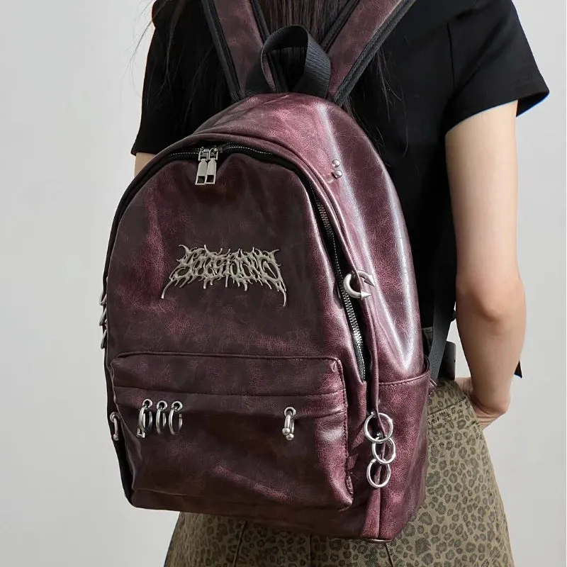 Punk Gothic Backpack Y2k Aesthetic Trendy & Vintage