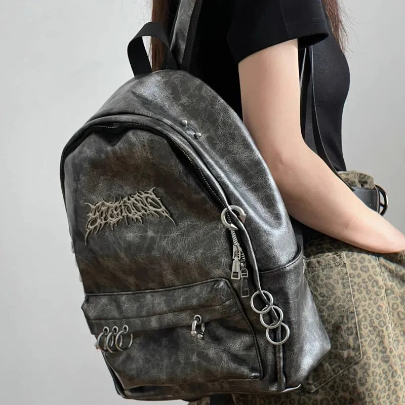 Punk Gothic Backpack Y2k Aesthetic Trendy & Vintage