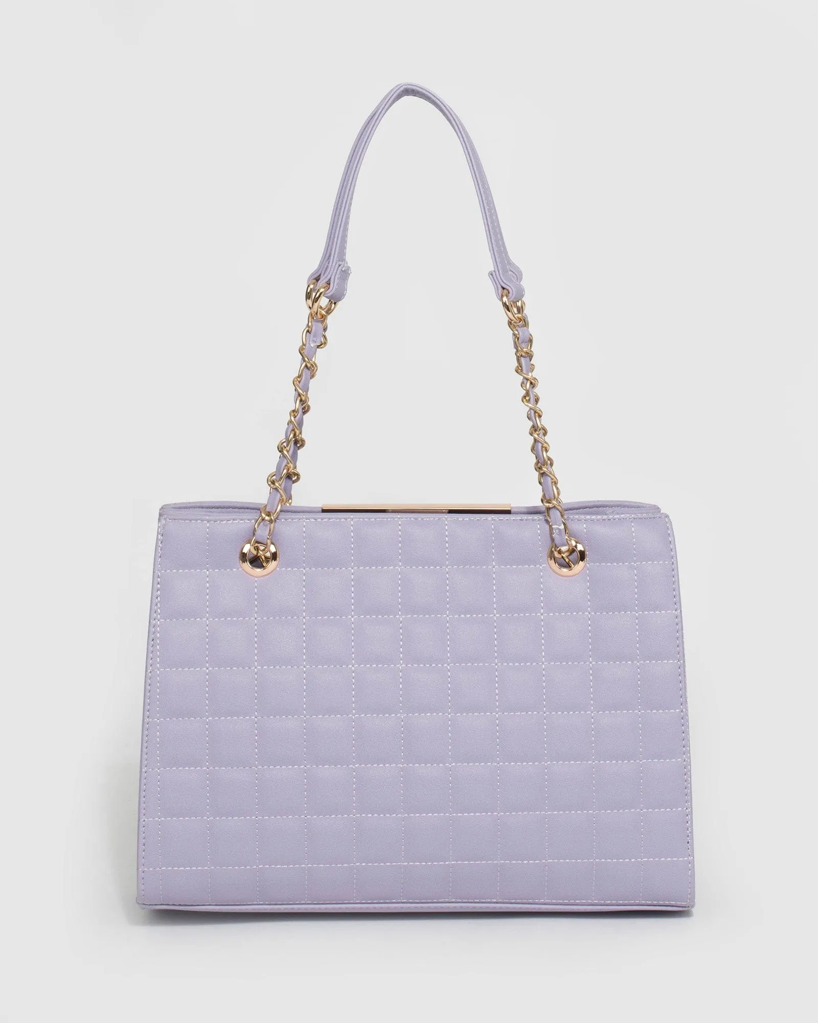 Purple Megan Cube Quilt Tote Bag