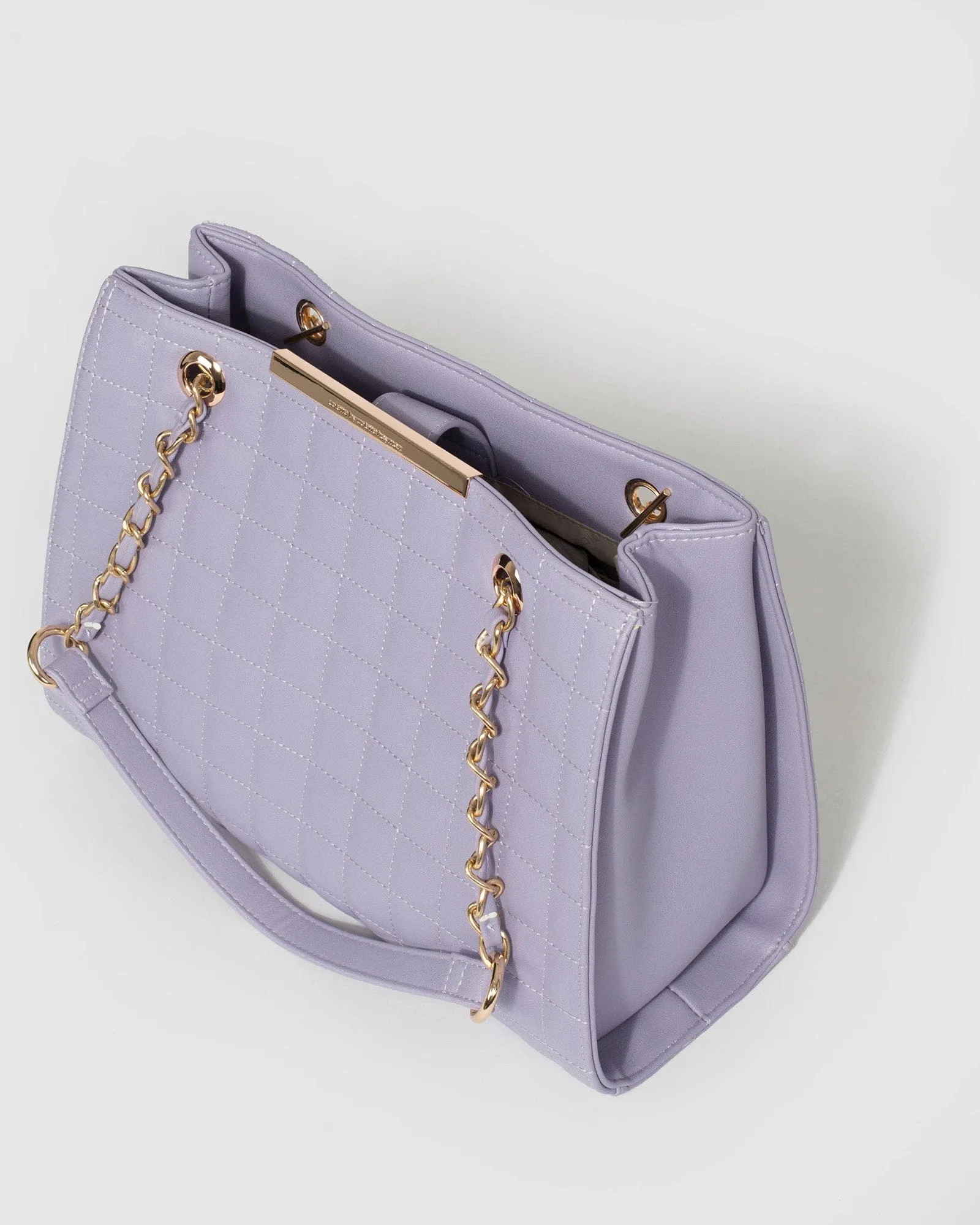Purple Megan Cube Quilt Tote Bag